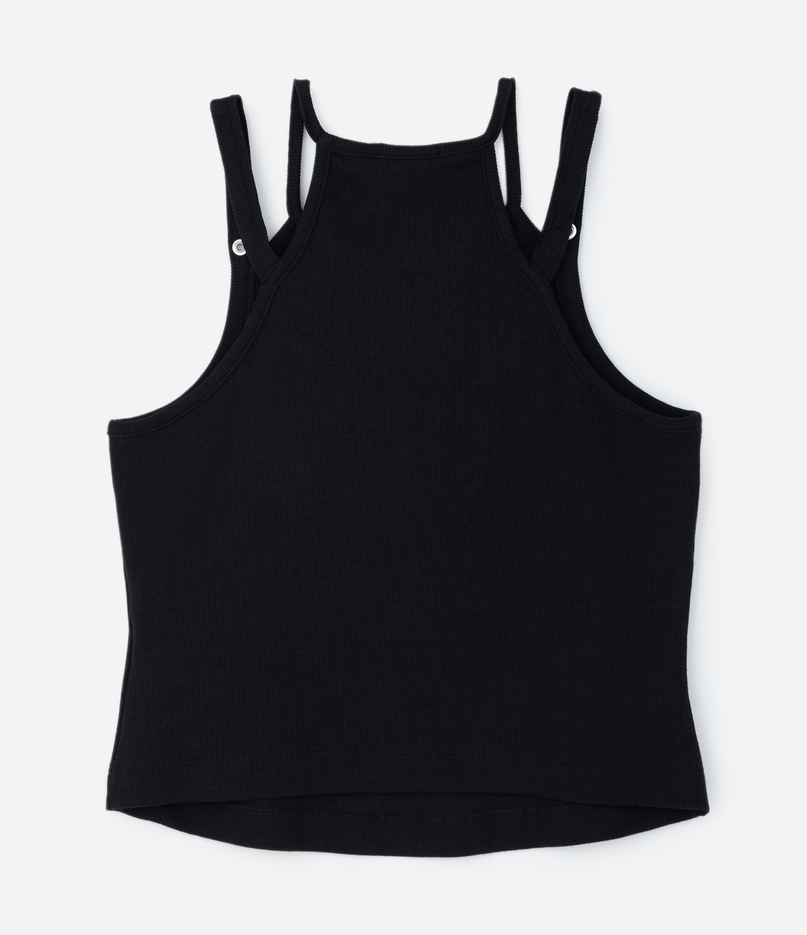 Regata em Ribana com Alças Duplas Curve & Plus Size Preto 5