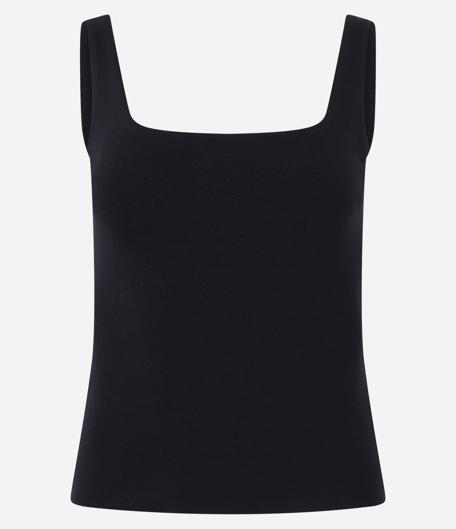 Blusa em Ribana com Decote Quadrada e Alça Larga Preto 5