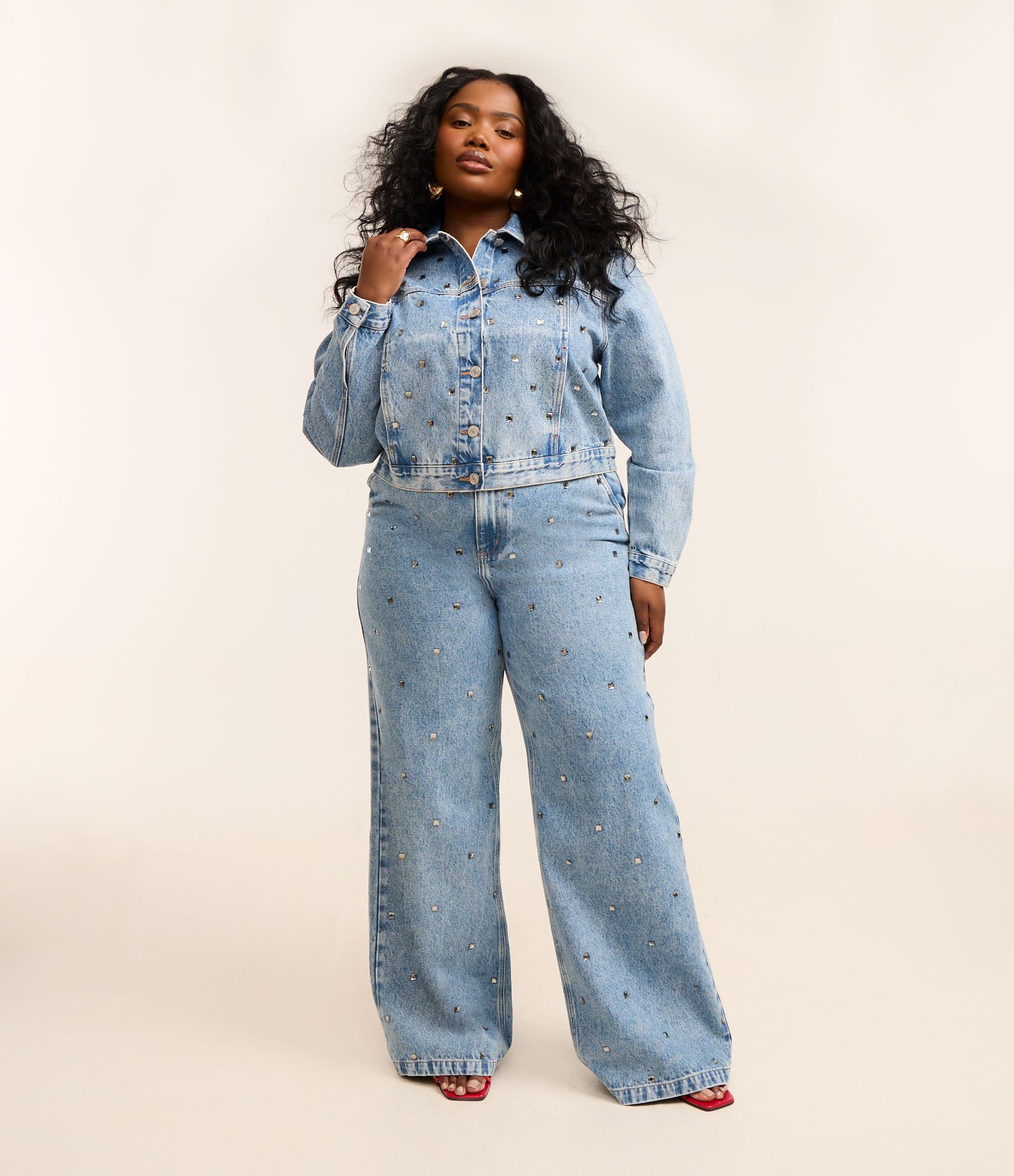 Jaqueta Cropped Coleção Rita Carreira Curve & Plus Size Azul 4