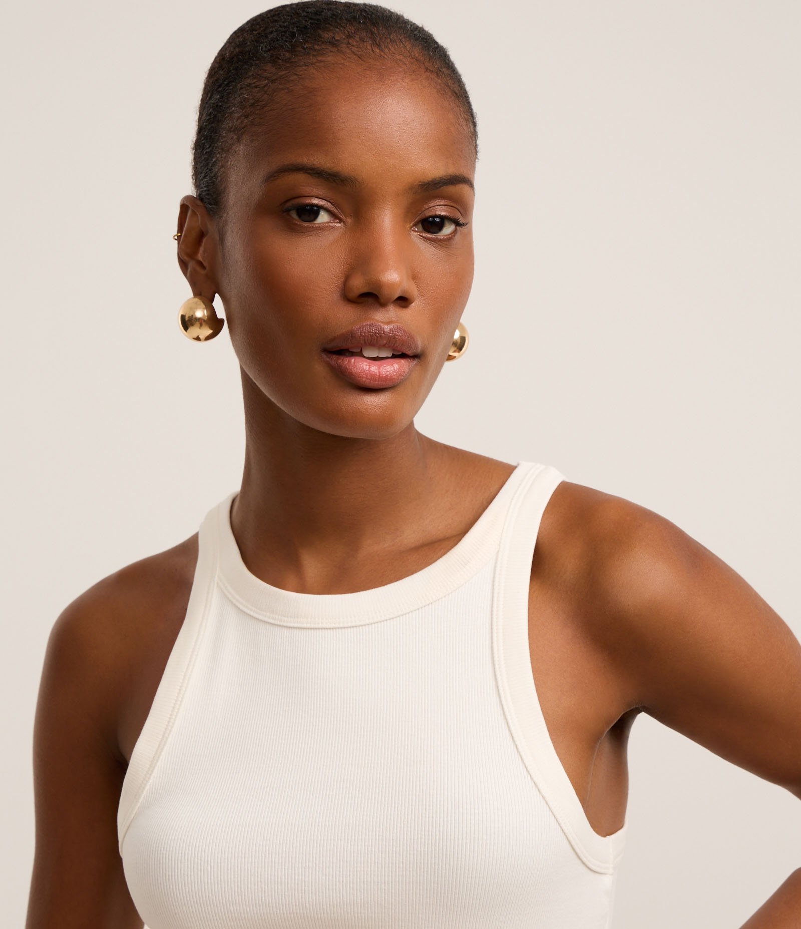 Blusa Básica Regular em Ribana de Algodão Branco 4