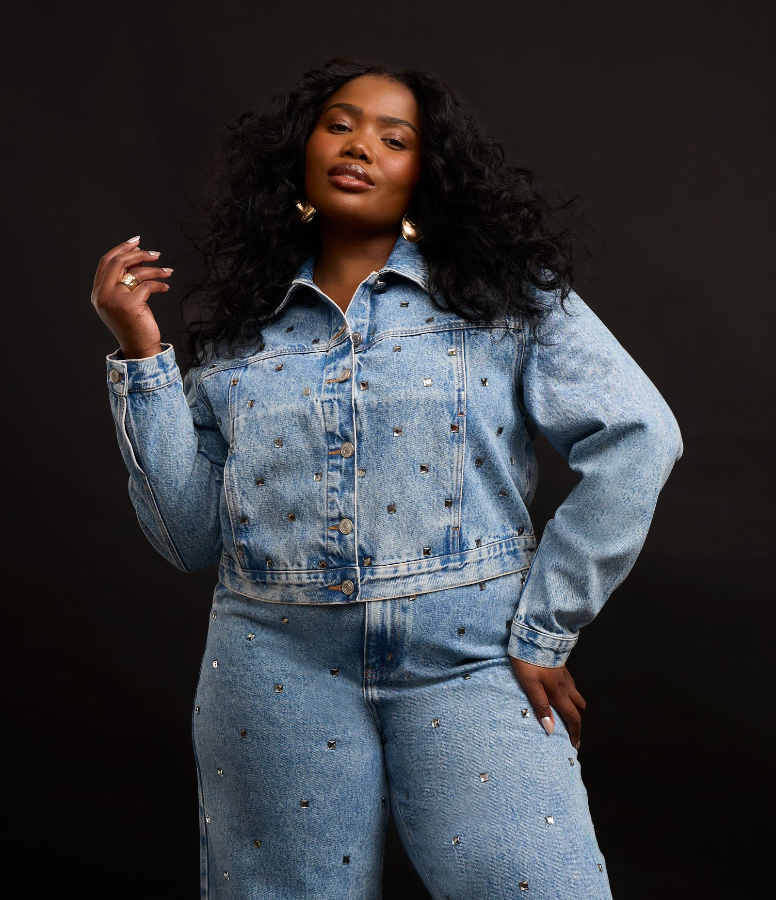 Jaqueta Cropped Coleção Rita Carreira Curve & Plus Size Azul 6