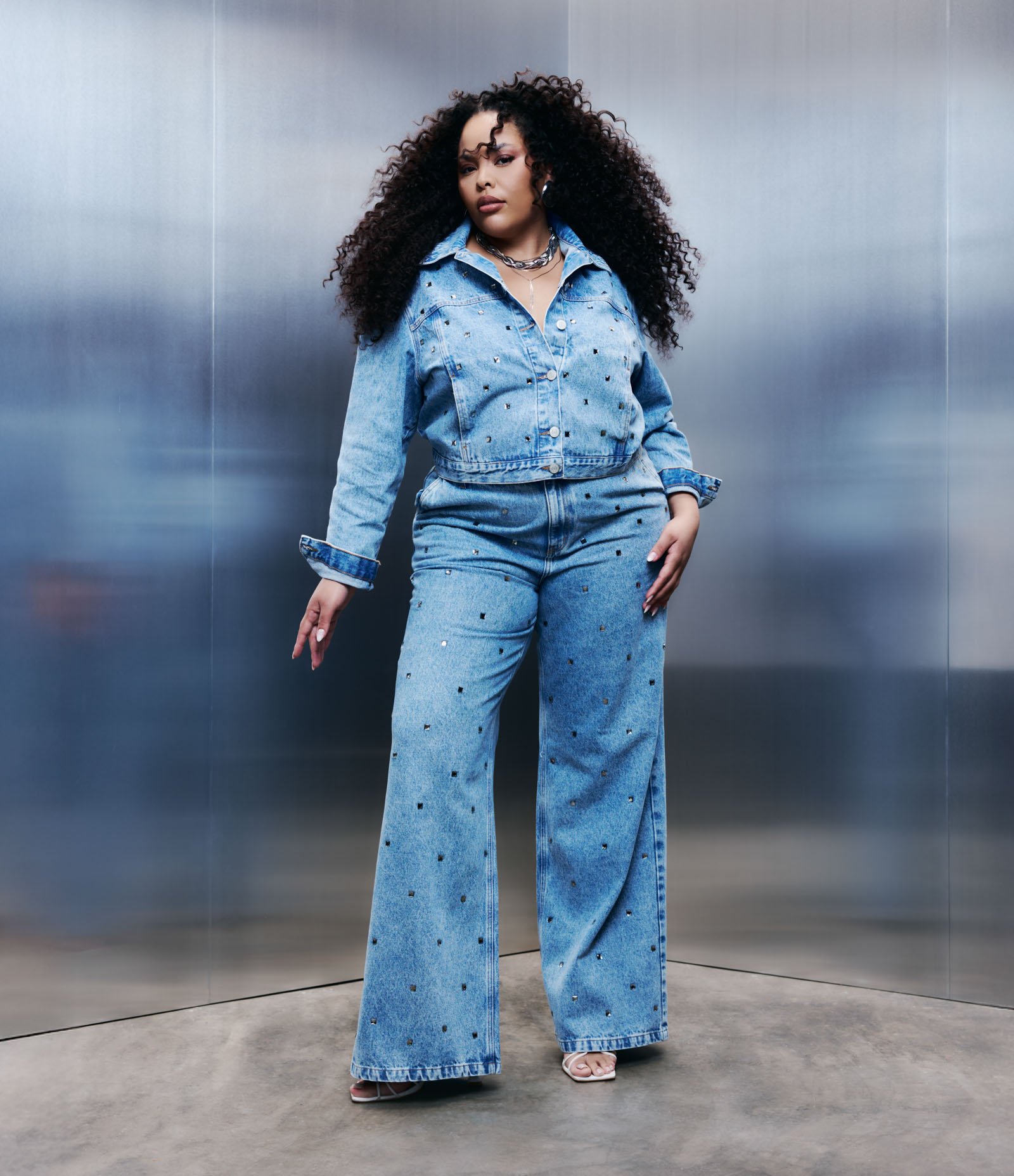 Jaqueta Cropped Coleção Rita Carreira Curve & Plus Size Azul 2