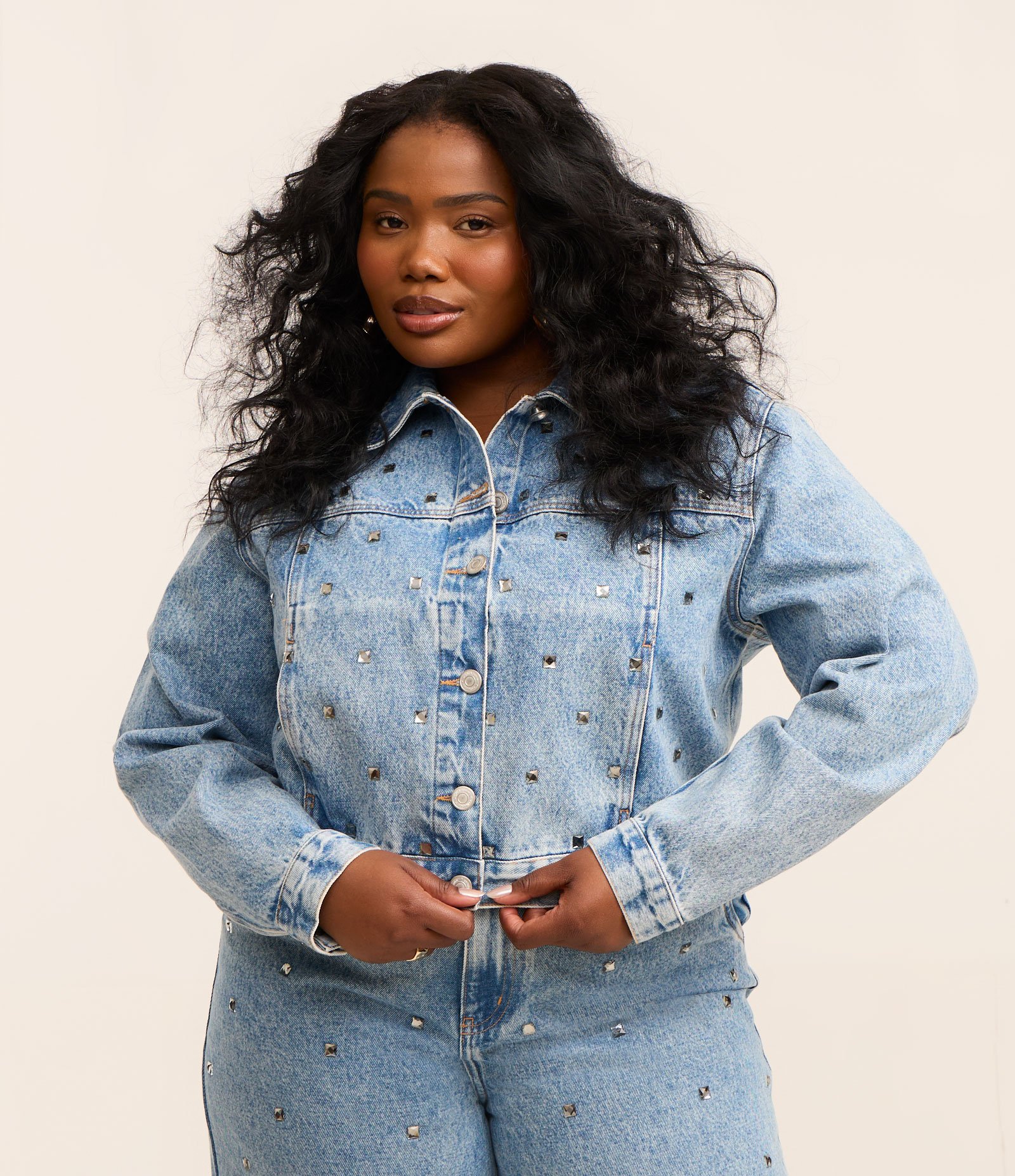 Jaqueta Cropped Coleção Rita Carreira Curve & Plus Size Azul 3