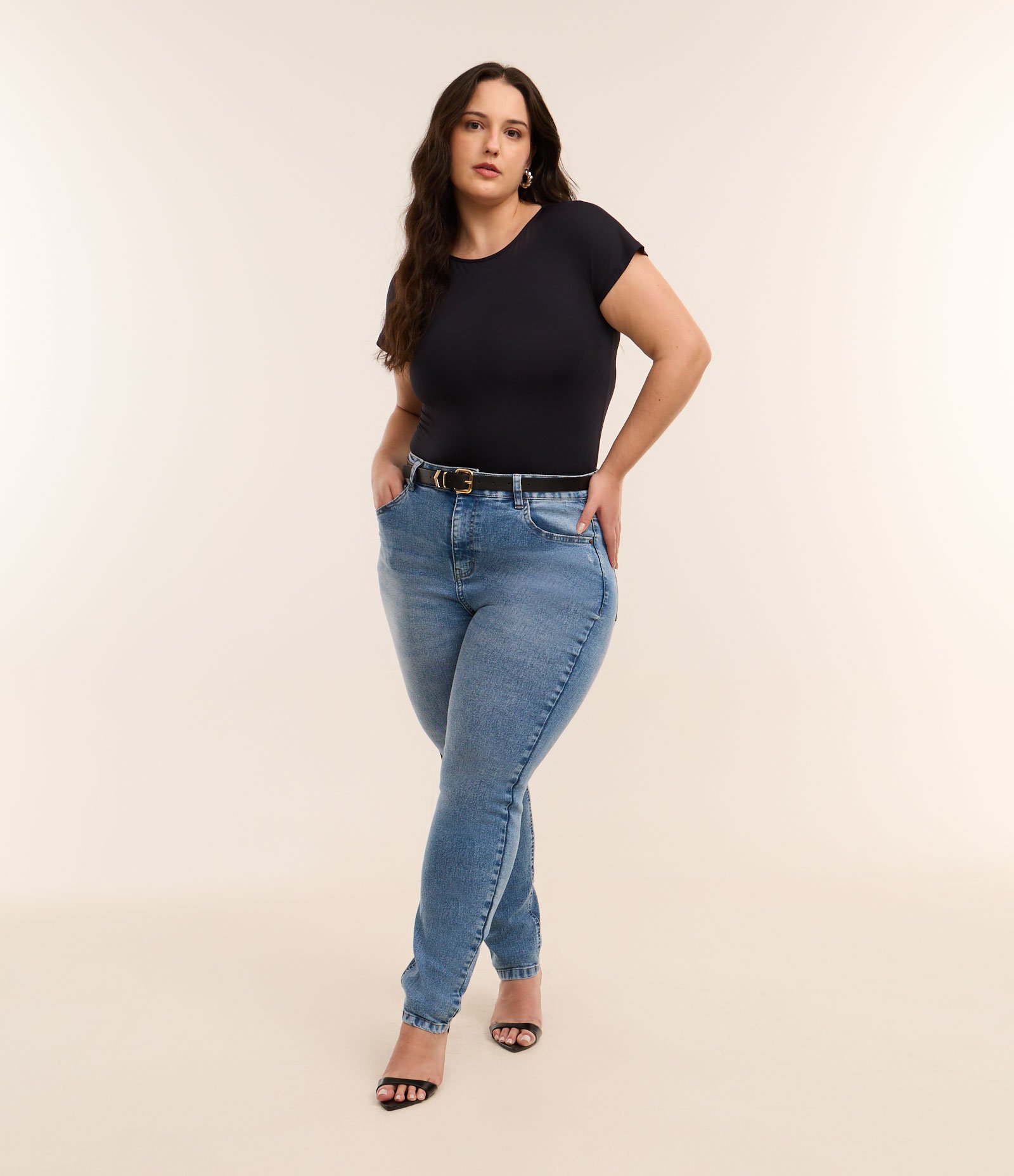 Calça Skinny em Jeans com Elastano Curve & Plus Size Azul 1
