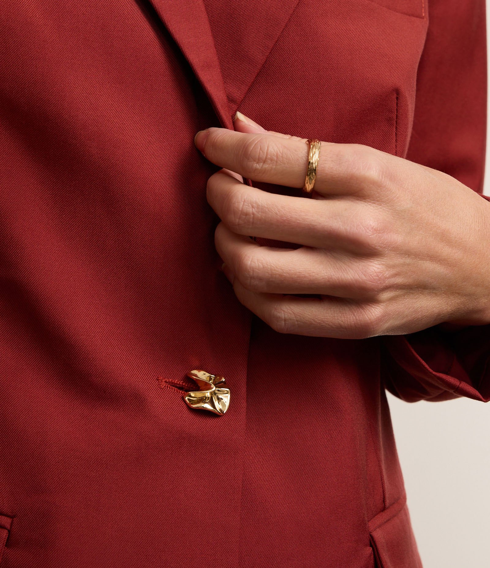 Blazer Boho Alfaiatado com Lapelas e Bolso no Peito Vermelho 6