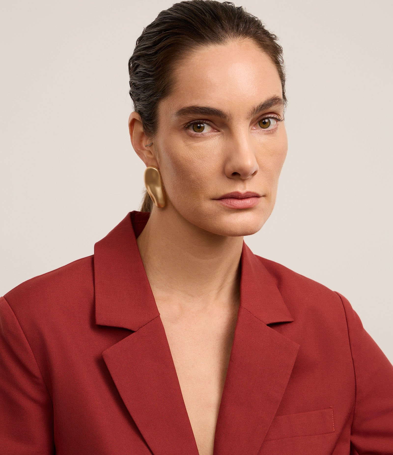 Blazer Boho Alfaiatado com Lapelas e Bolso no Peito Vermelho 7