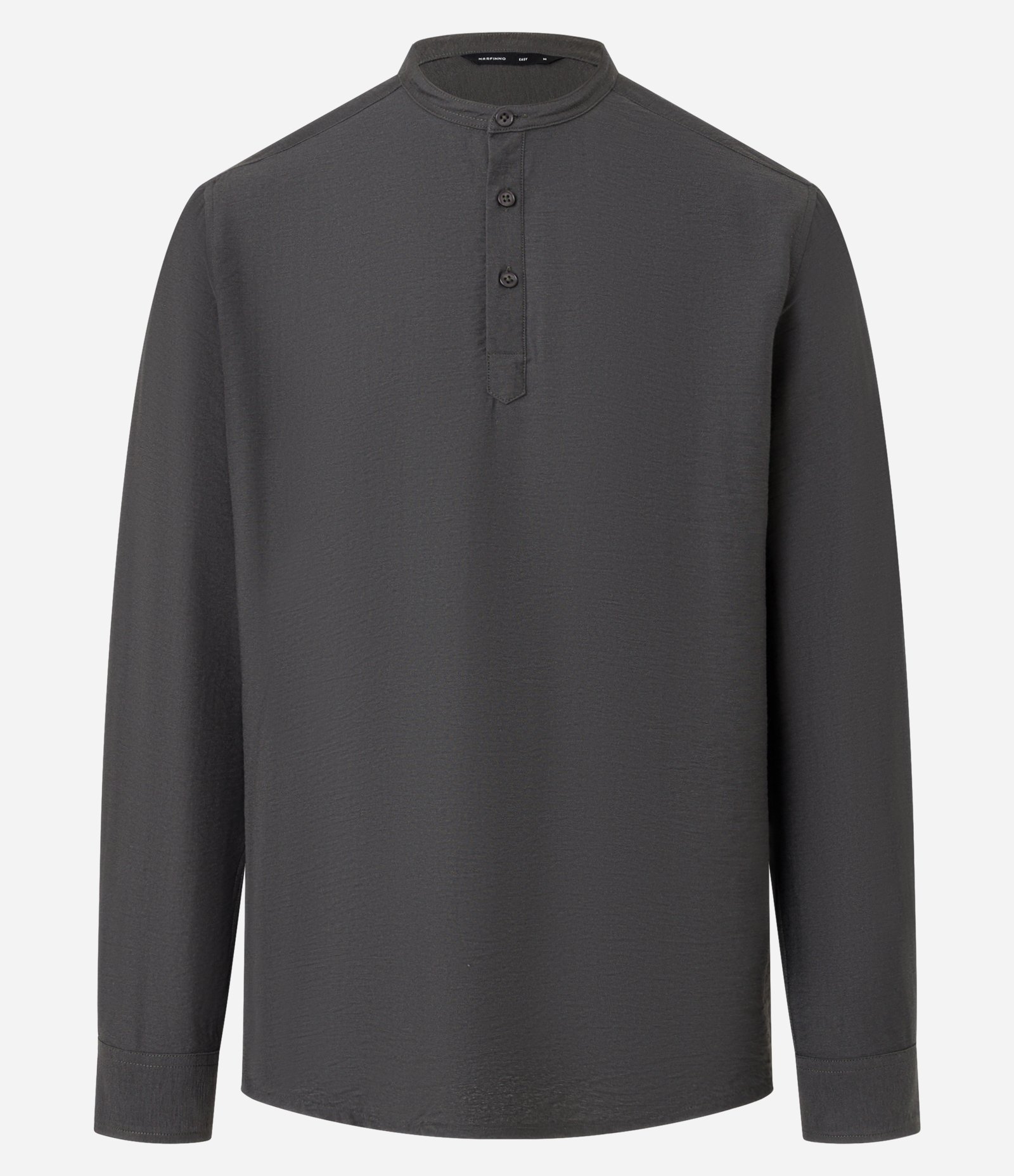 Camisa em Viscose com Gola Padre Texturizada Cinza 1