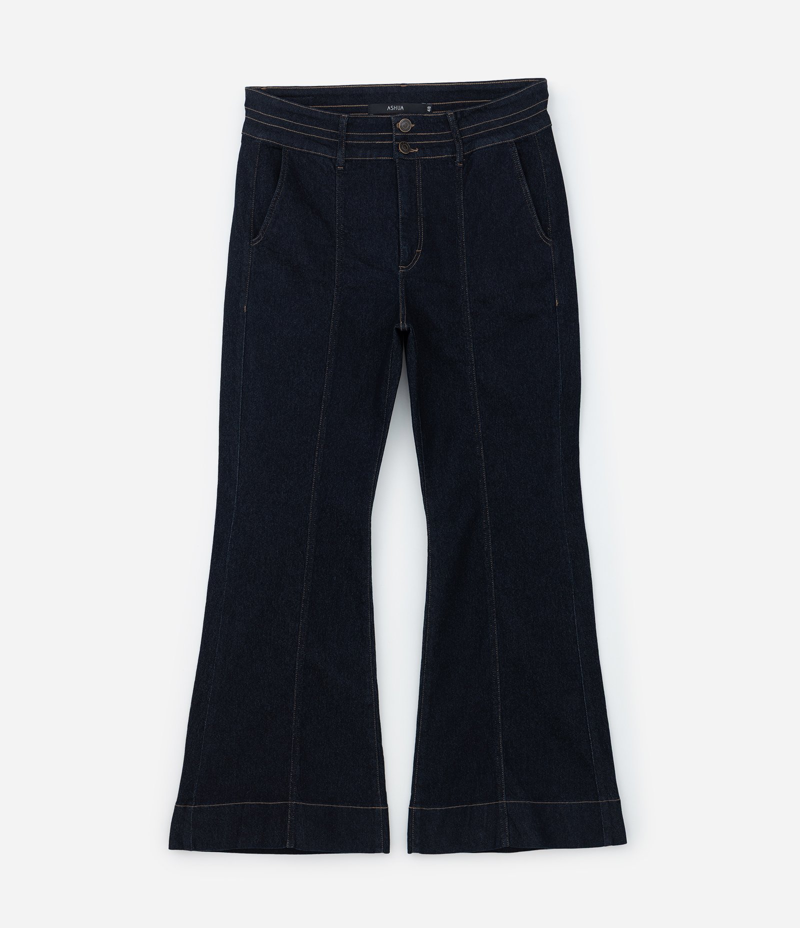 Calça Flare em Jeans com Elastano Curve & Plus Size Preto 5