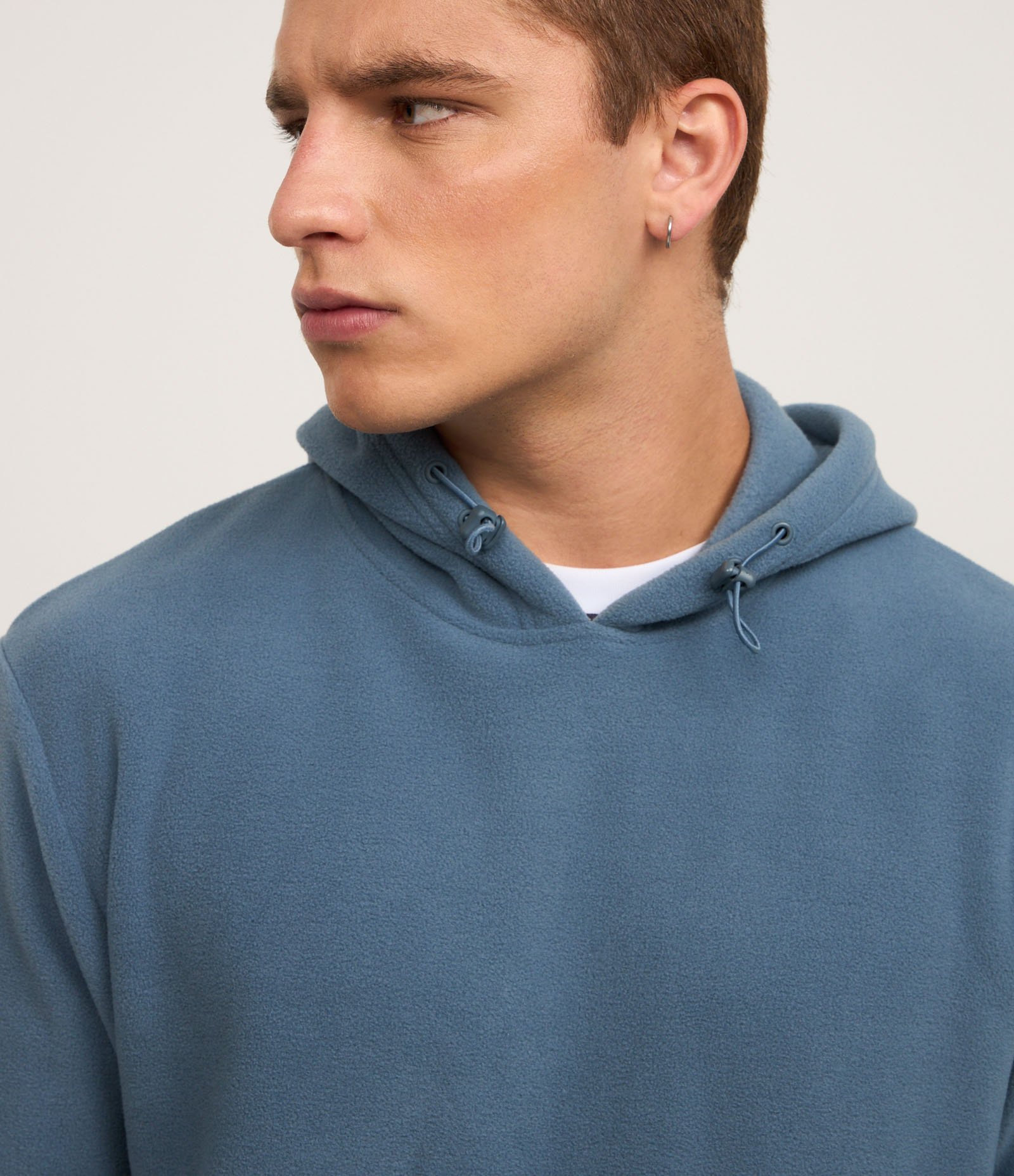 Casaco Esportivo com Capuz em Fleece Azul 5