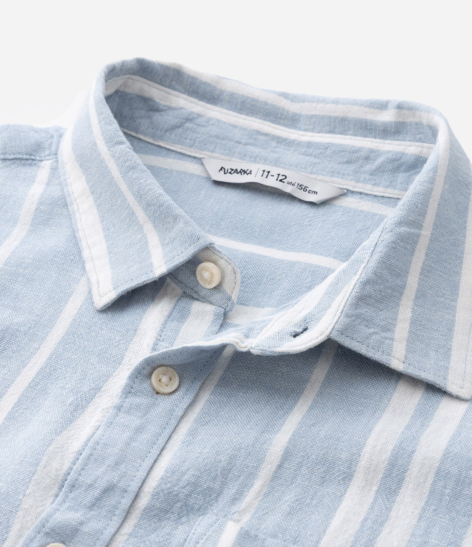 Camisa Infantil em Viscolinho com Bolsinho - Tam 5 a 14 Anos Azul 4