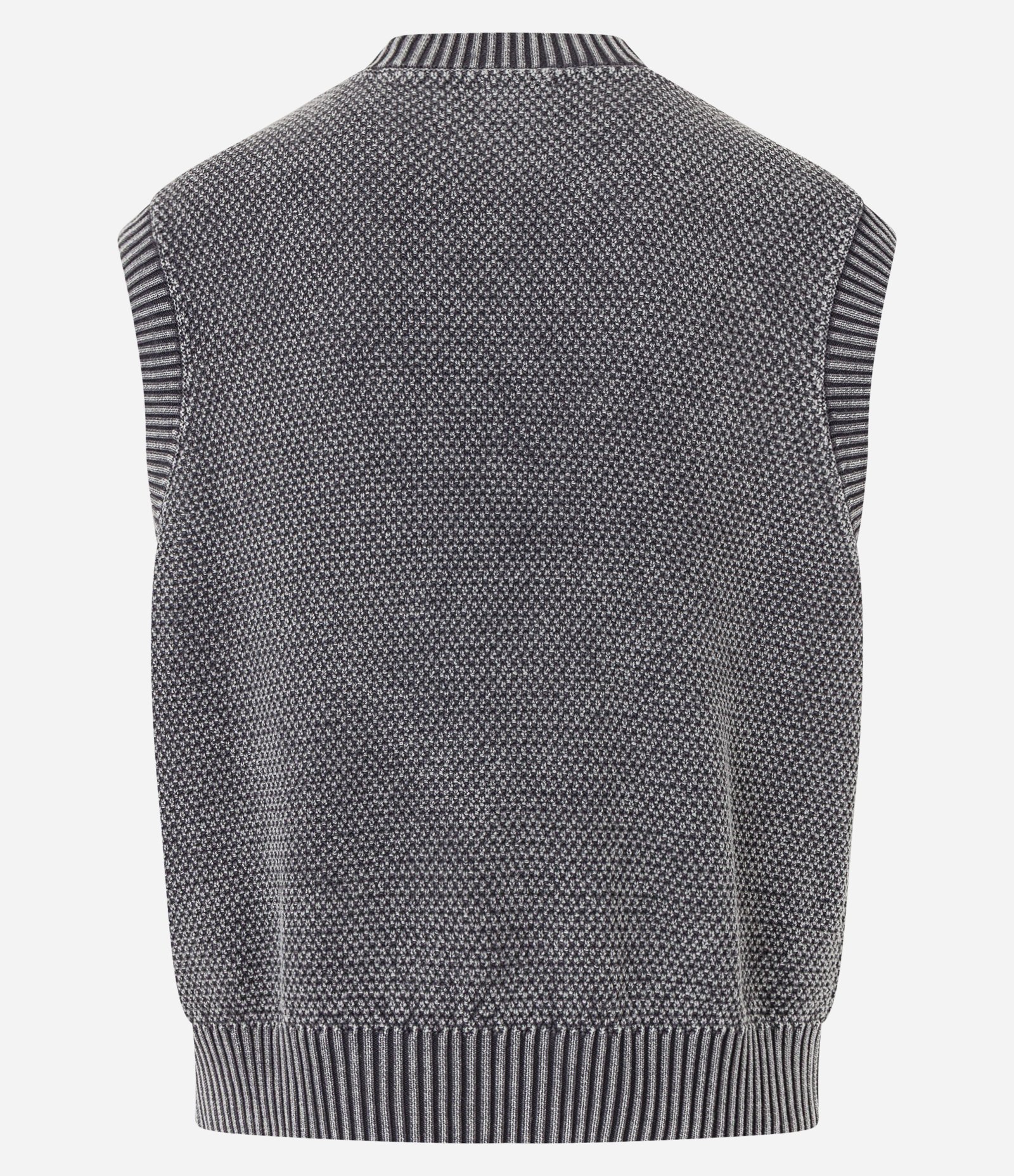 Colete Boxy em Tricô com Efeito Estonado Cinza 9