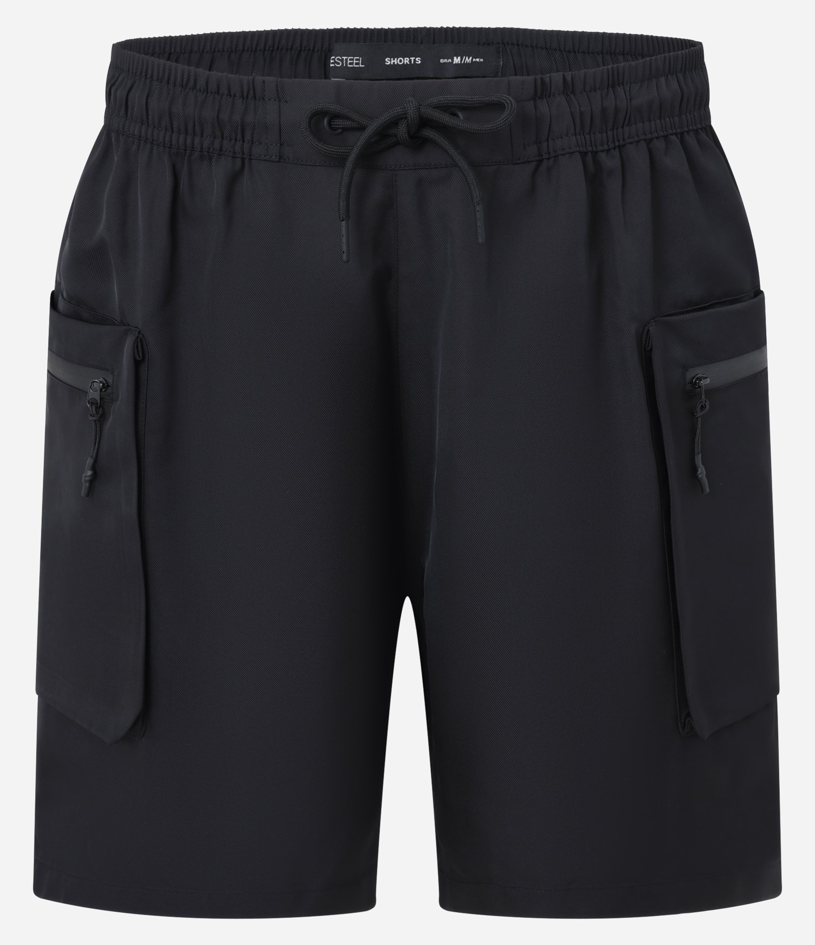 Bermuda com Bolso Cargo Funcional com Fechamento por Zíper Preto 5