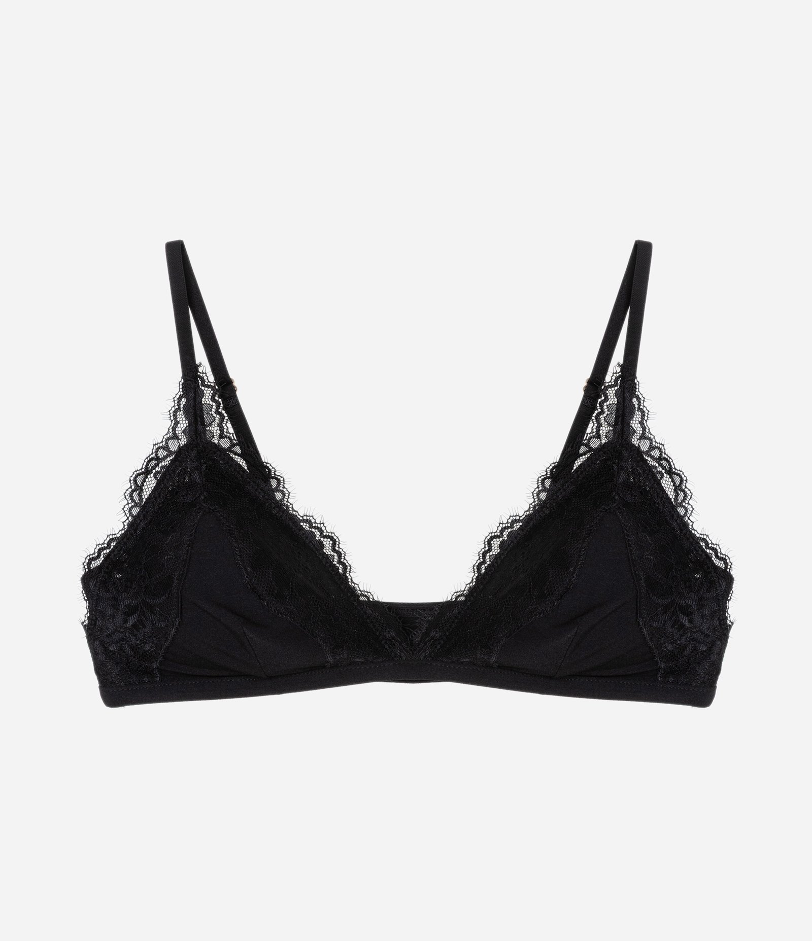 Sutiã Top em Microfibra com Detalhes em Renda e Bojo Removível Preto 5