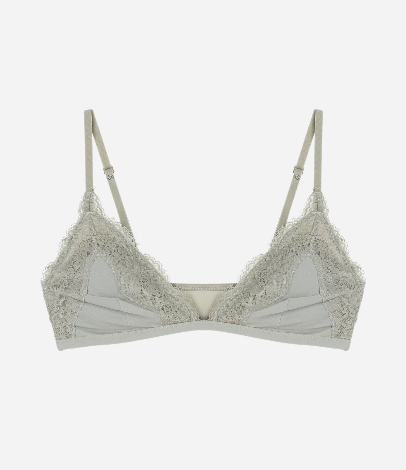 Sutiã Top em Microfibra com Detalhes em Renda e Bojo Removível Cinza 5