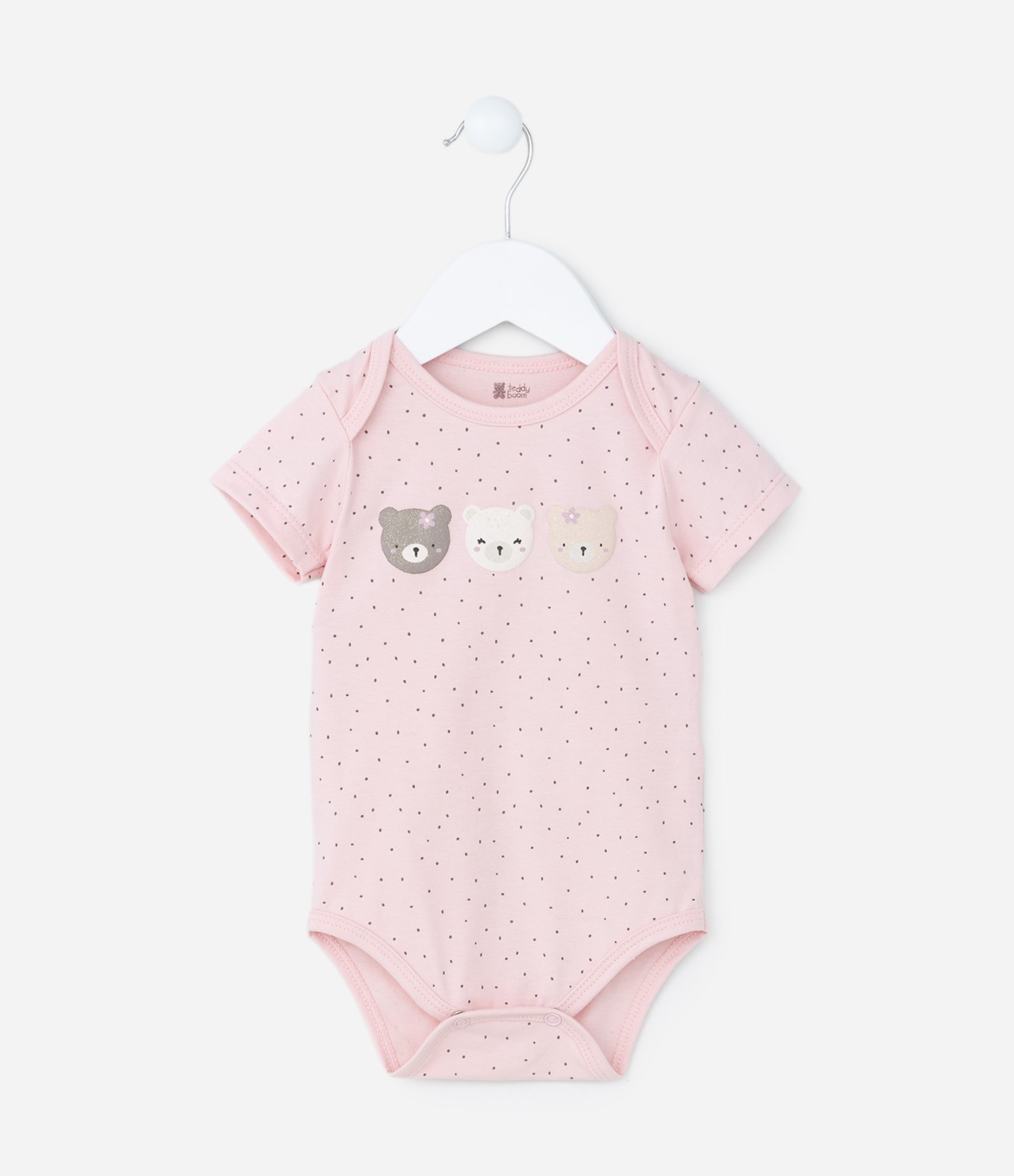 Body Infantil em Algodão com Estampa Bichinhos - Tam RN a 18 meses Rosa 1