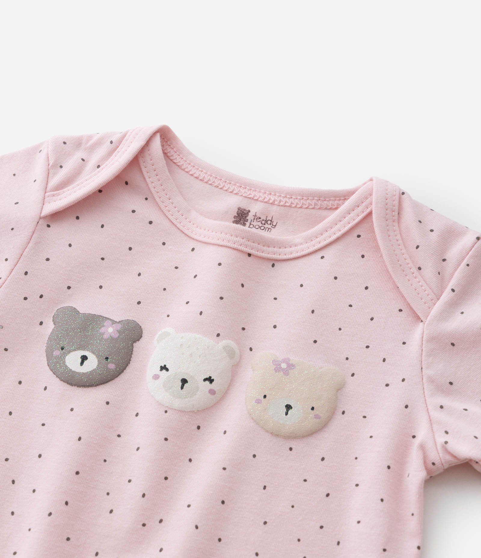 Body Infantil em Algodão com Estampa Bichinhos - Tam RN a 18 meses Rosa 5