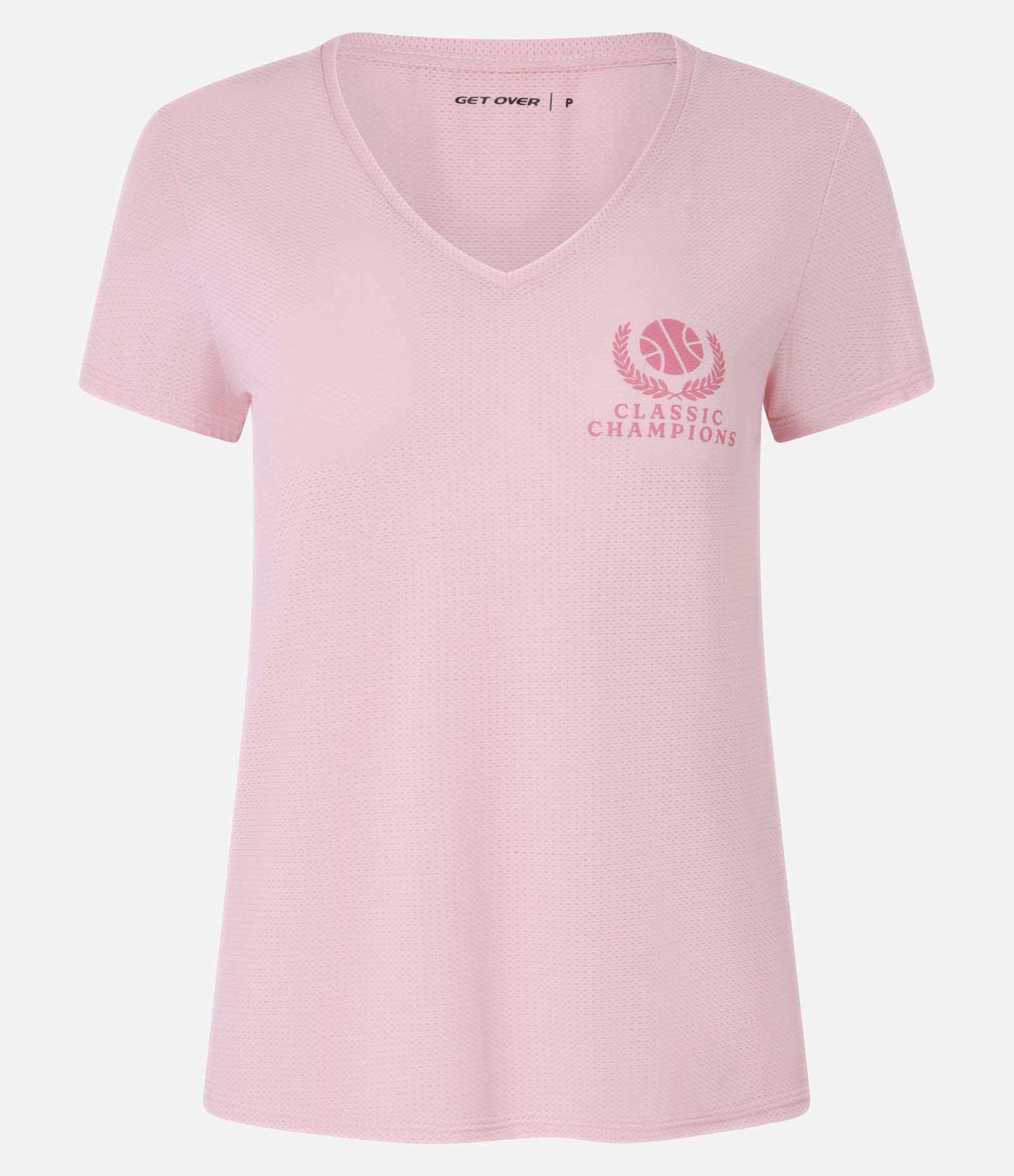 Camiseta Esportiva em Microfibra Texturizada com Estampa Bolinha de Tênis Rosa 3