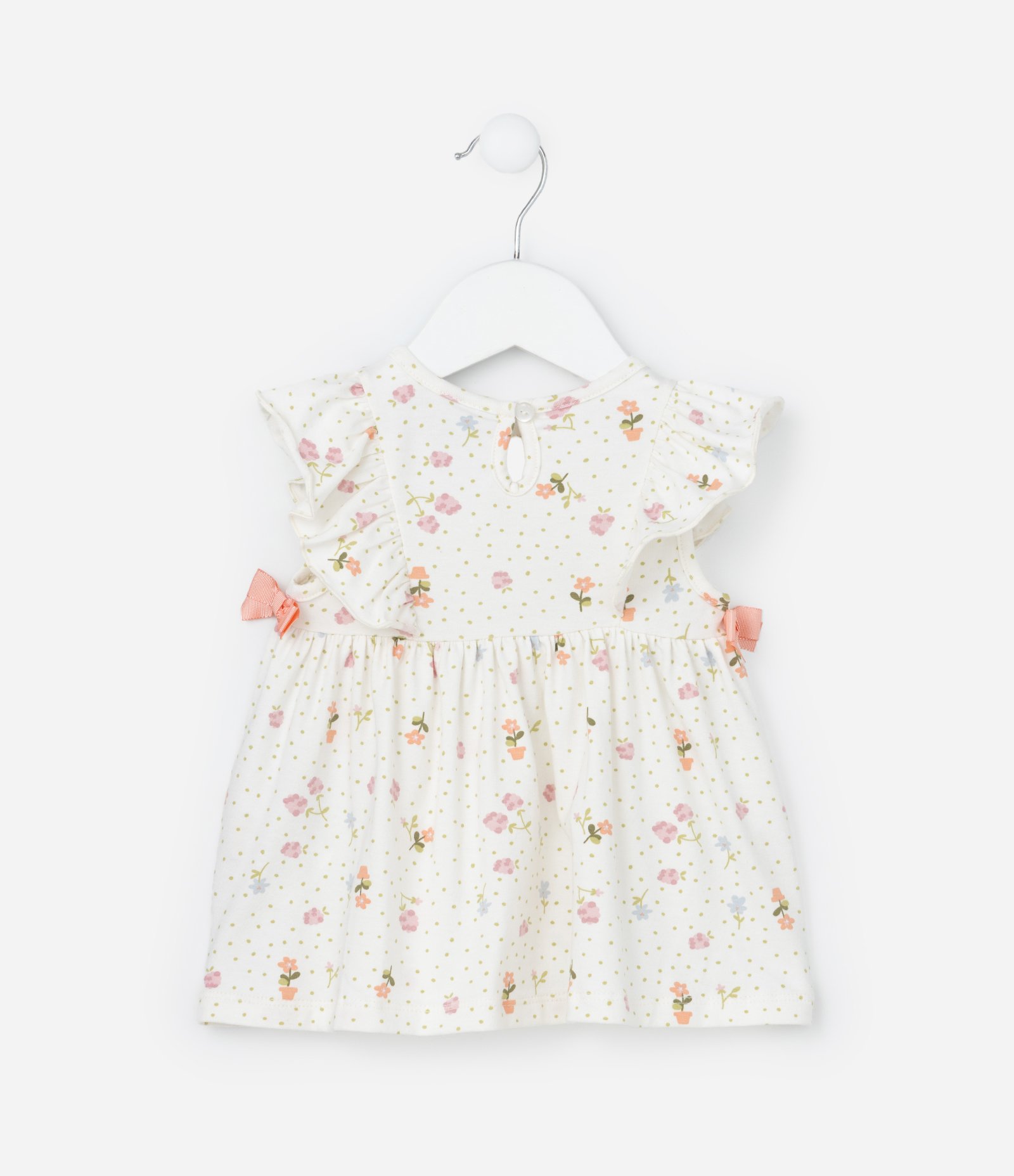 Conjunto Infantil com Babadinho e Estampa Floral - Tam 0 a 18 meses Off White 4