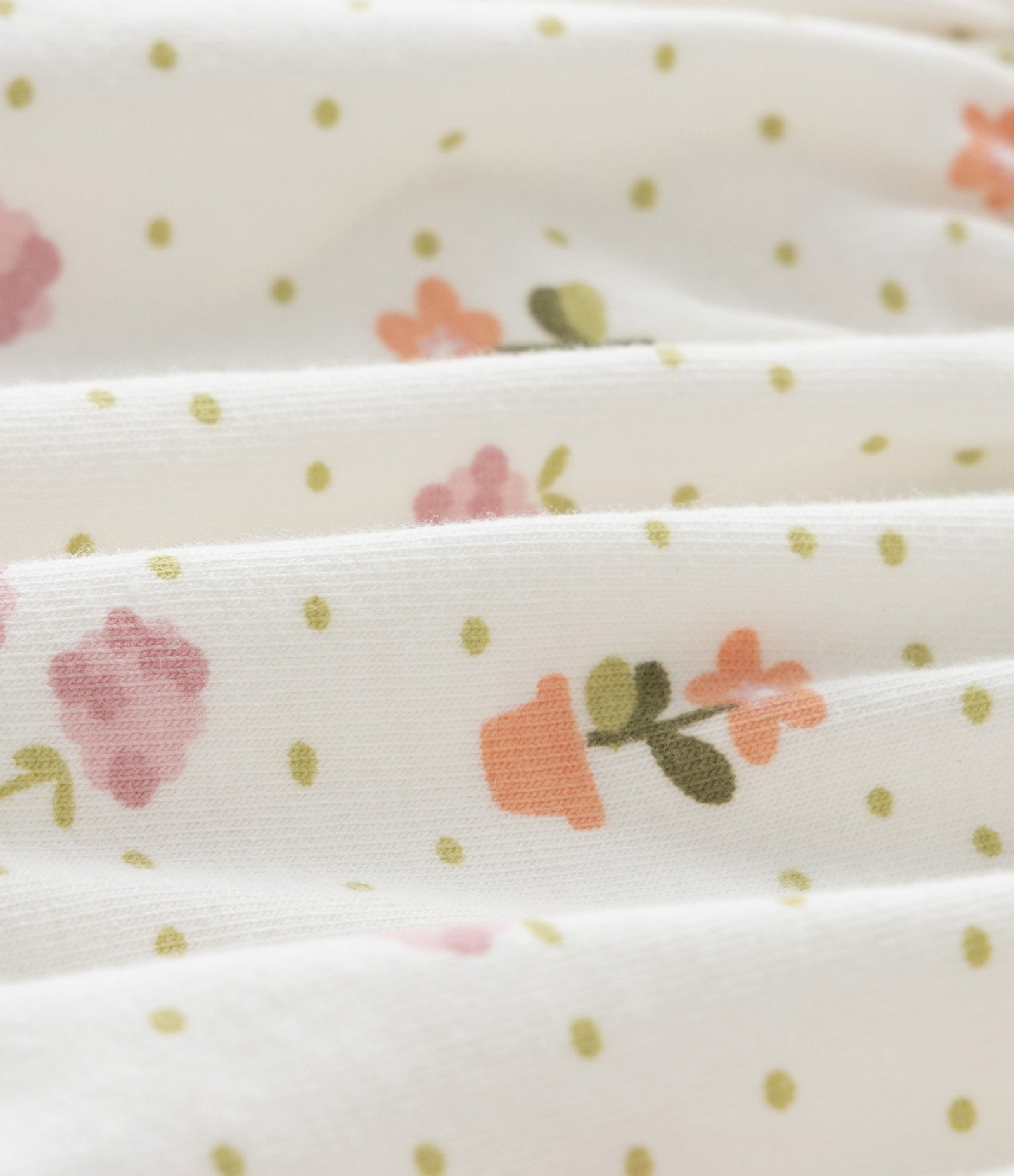 Conjunto Infantil com Babadinho e Estampa Floral - Tam 0 a 18 meses Off White 5