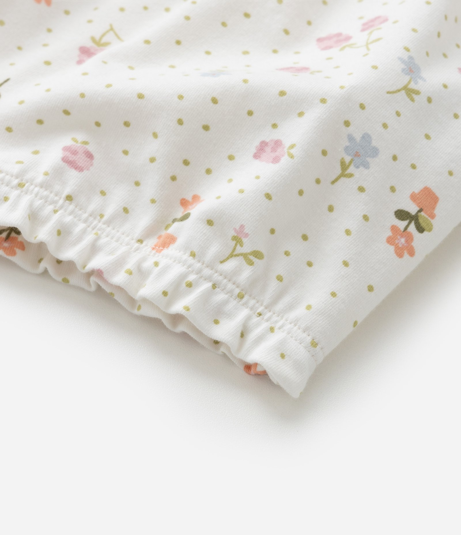 Conjunto Infantil com Babadinho e Estampa Floral - Tam 0 a 18 meses Off White 6