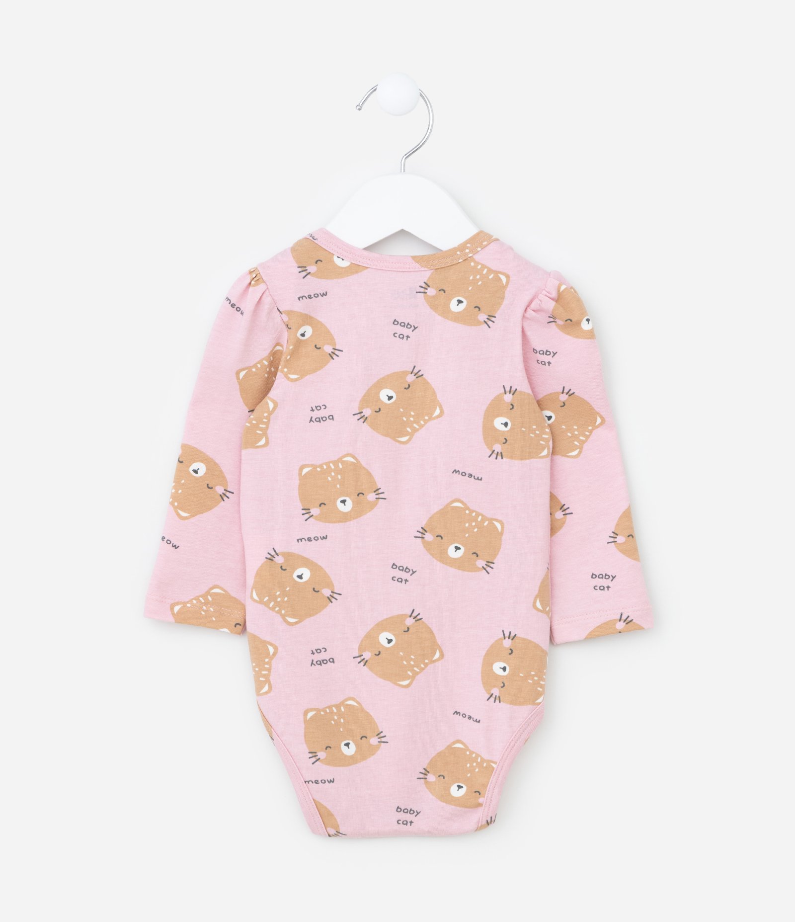 Body Infantil com Estampa Carinha de Gatinha - Tam 0 a 24 meses Rosa 2