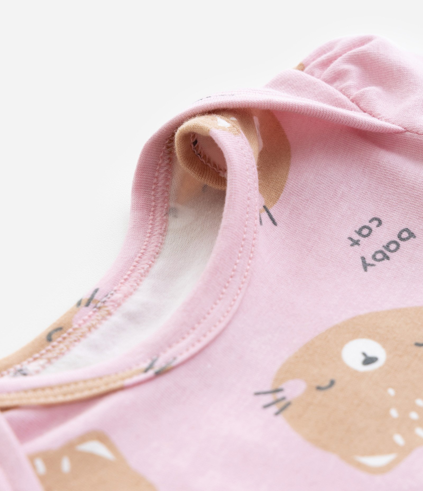 Body Infantil com Estampa Carinha de Gatinha - Tam 0 a 24 meses Rosa 4