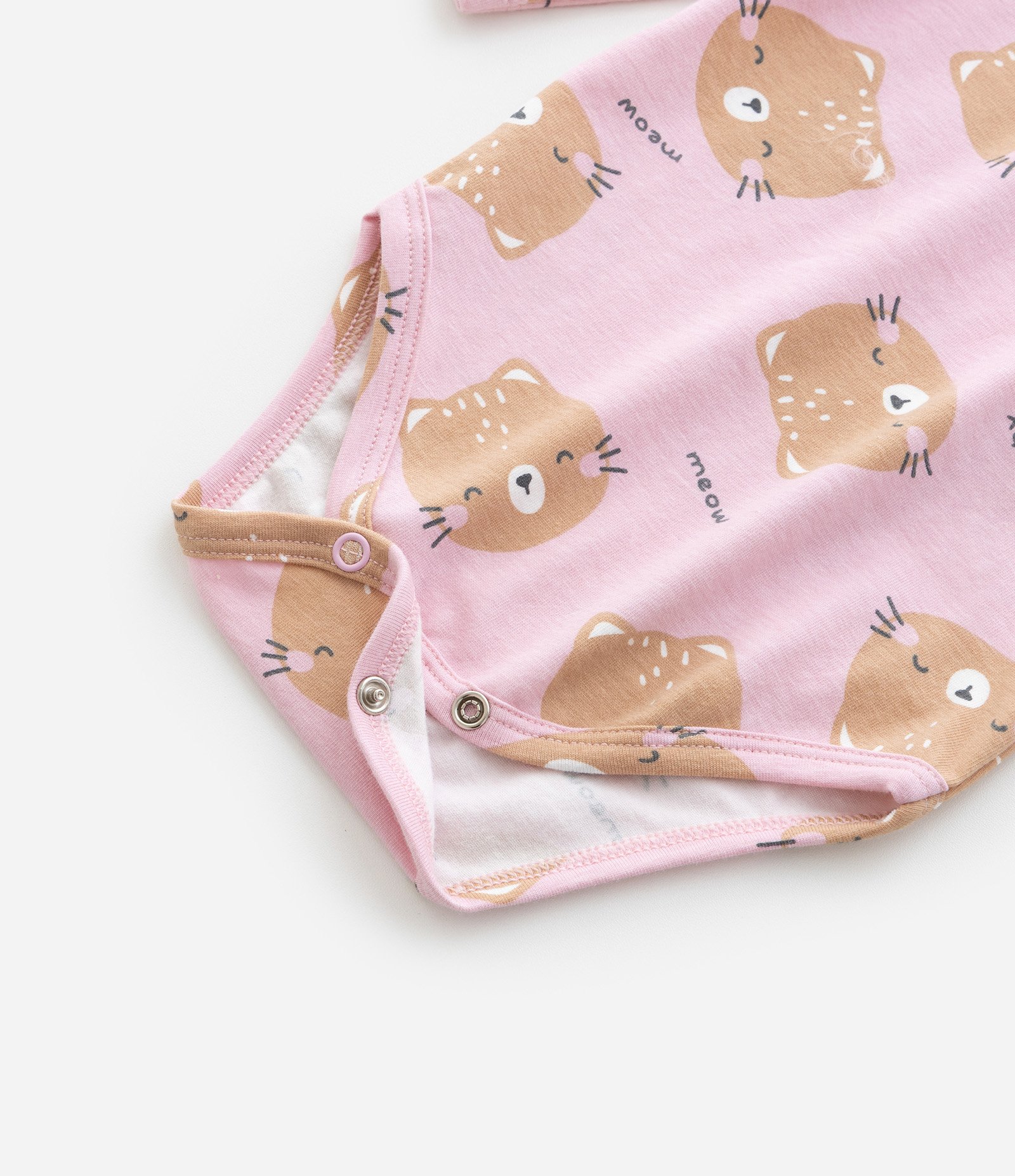 Body Infantil com Estampa Carinha de Gatinha - Tam 0 a 24 meses Rosa 5
