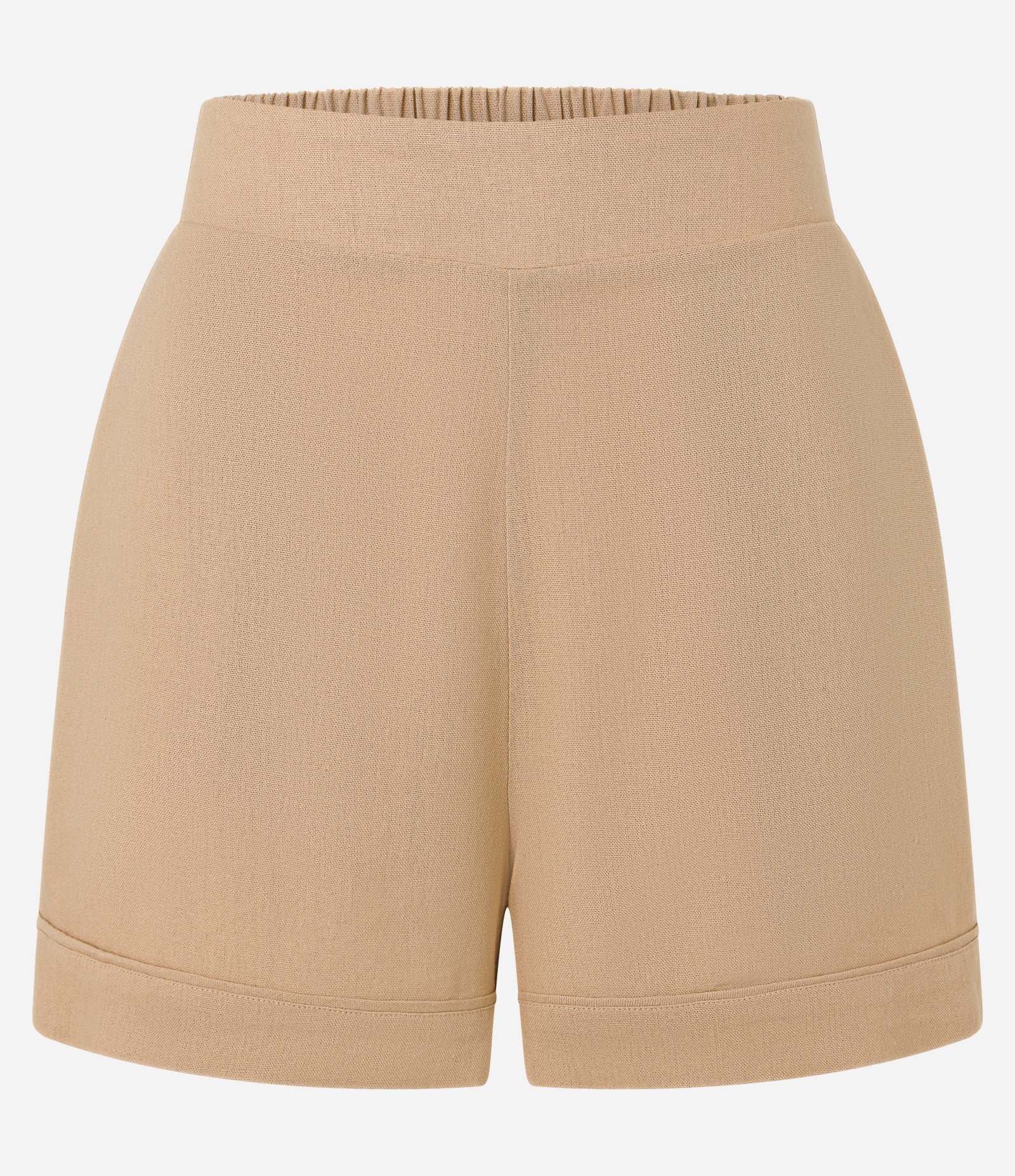 Short Curto em Viscose com Cós Elástico Bege 6