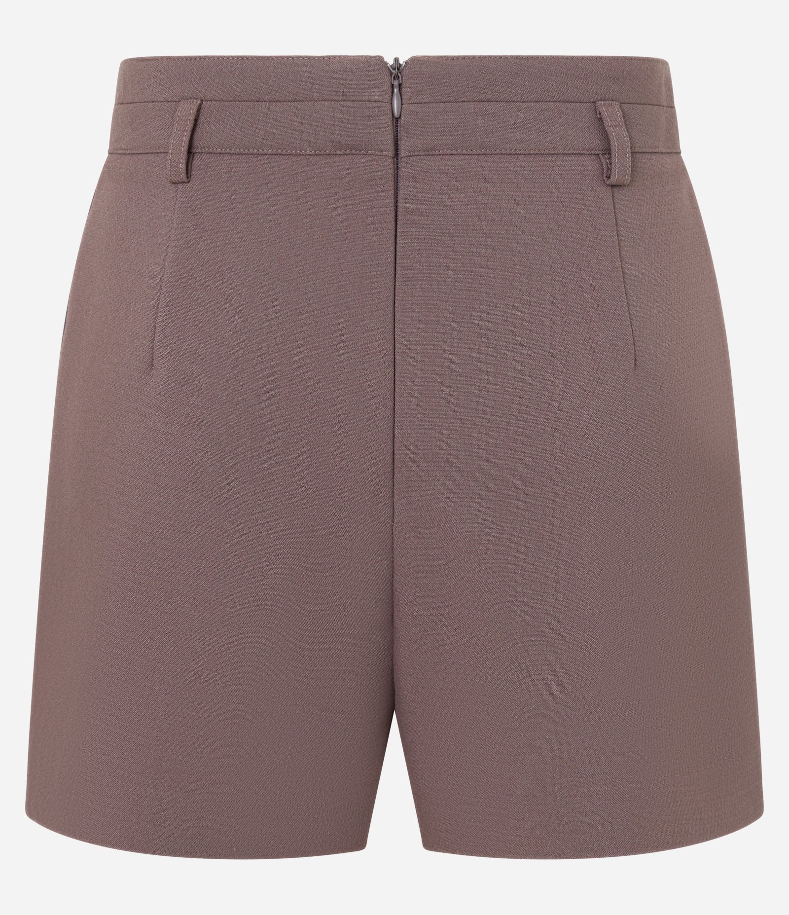 Short Saia Alfaiatado com Pespontos e Passantes no Cós Marrom 6