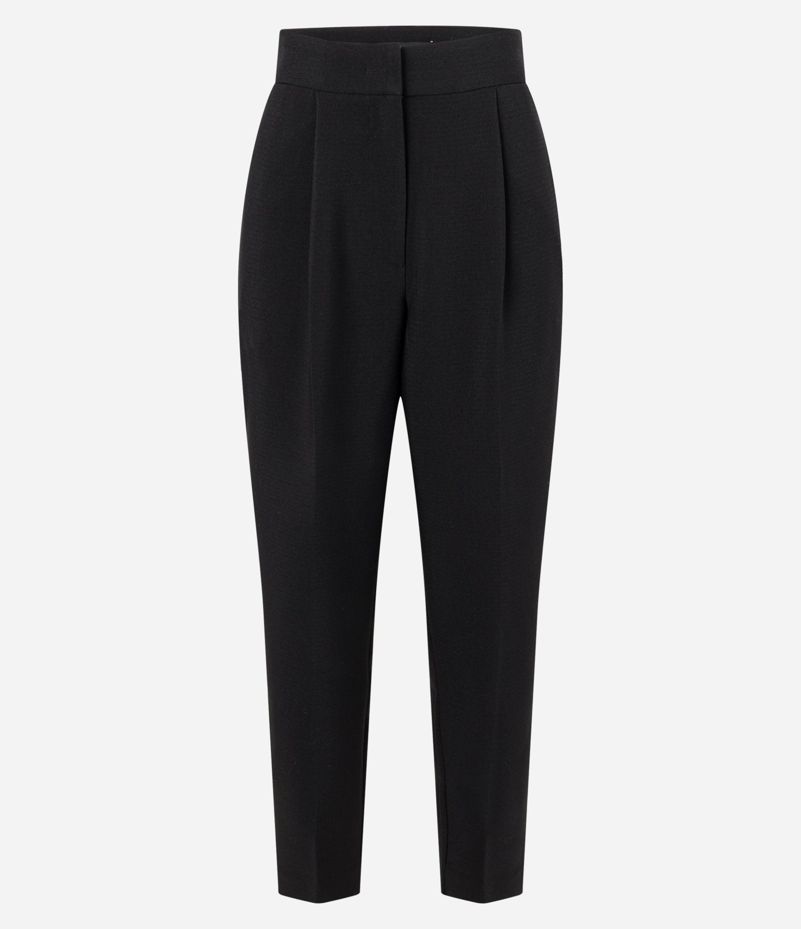 Calça Cenoura Alfaiataria Cintura Alta com Pregas Preto 1