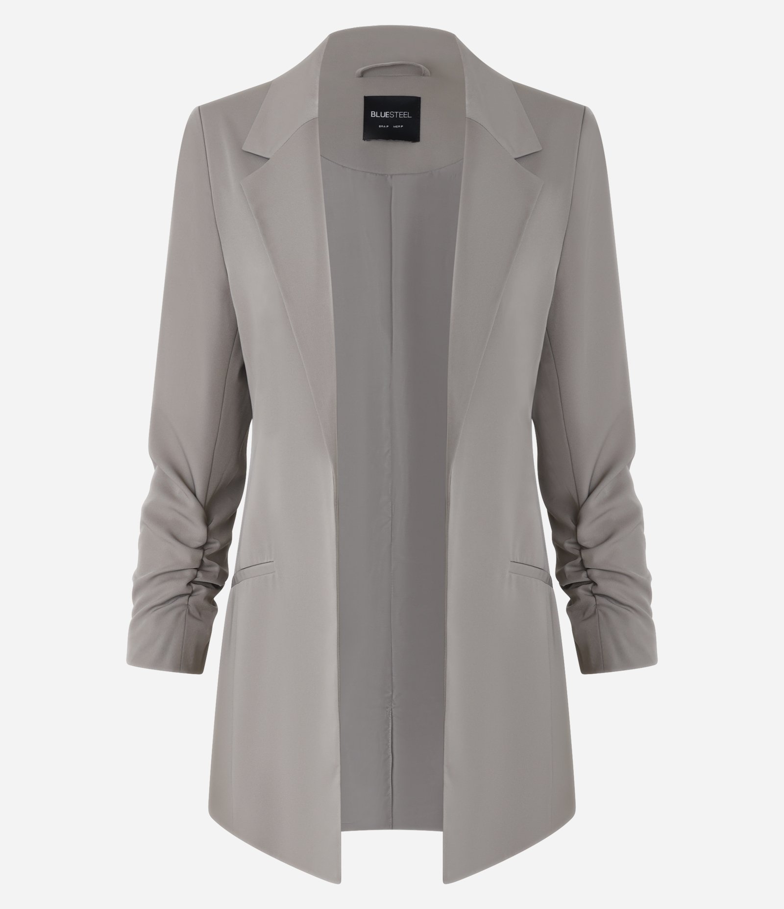 Blazer Alongado de Alfaiataria em Crepe com Franzido nas Mangas 4