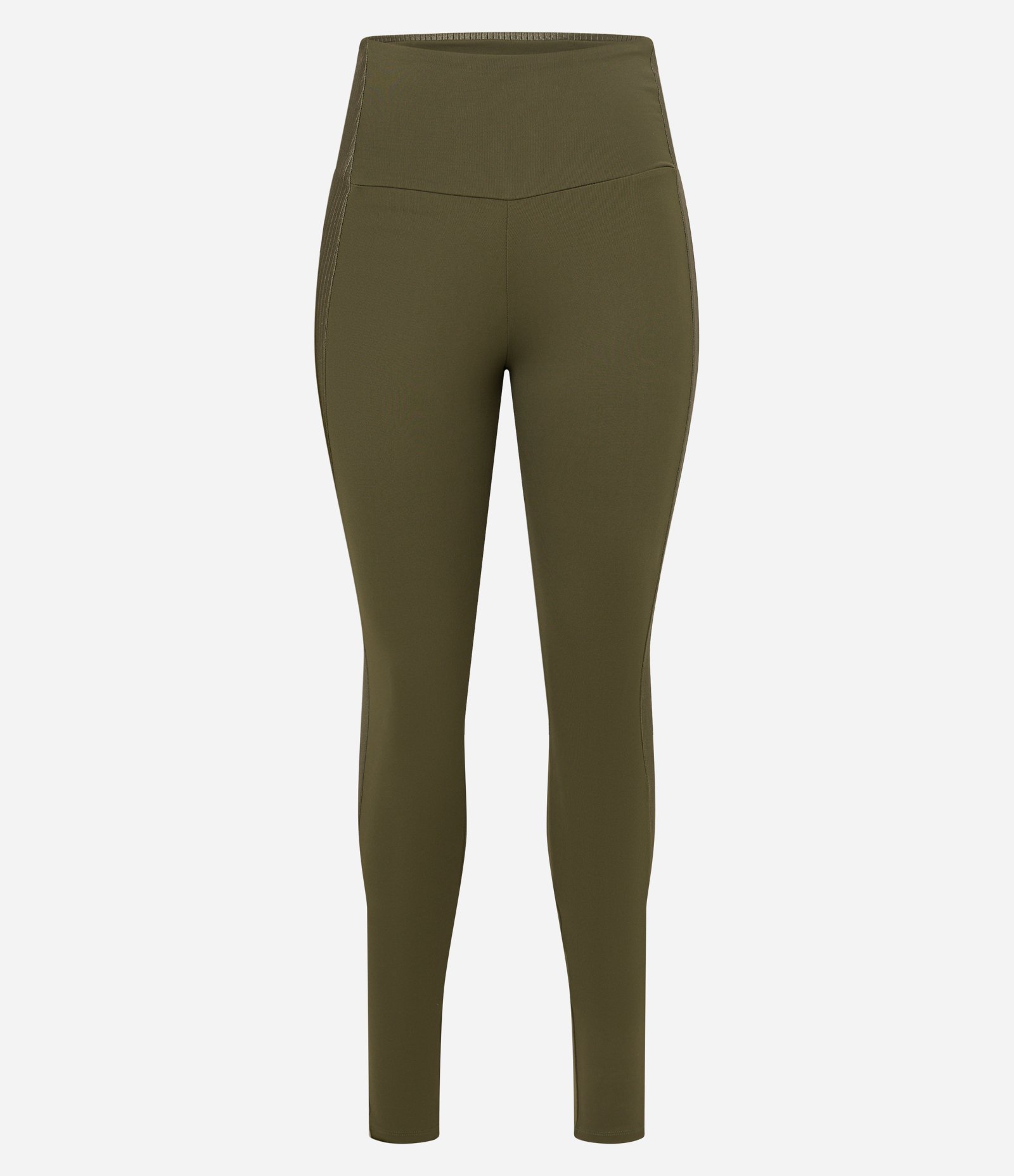 Calça Legging Esportiva em Microfibra com Cós Alto e Detalhe Canelado Verde 5