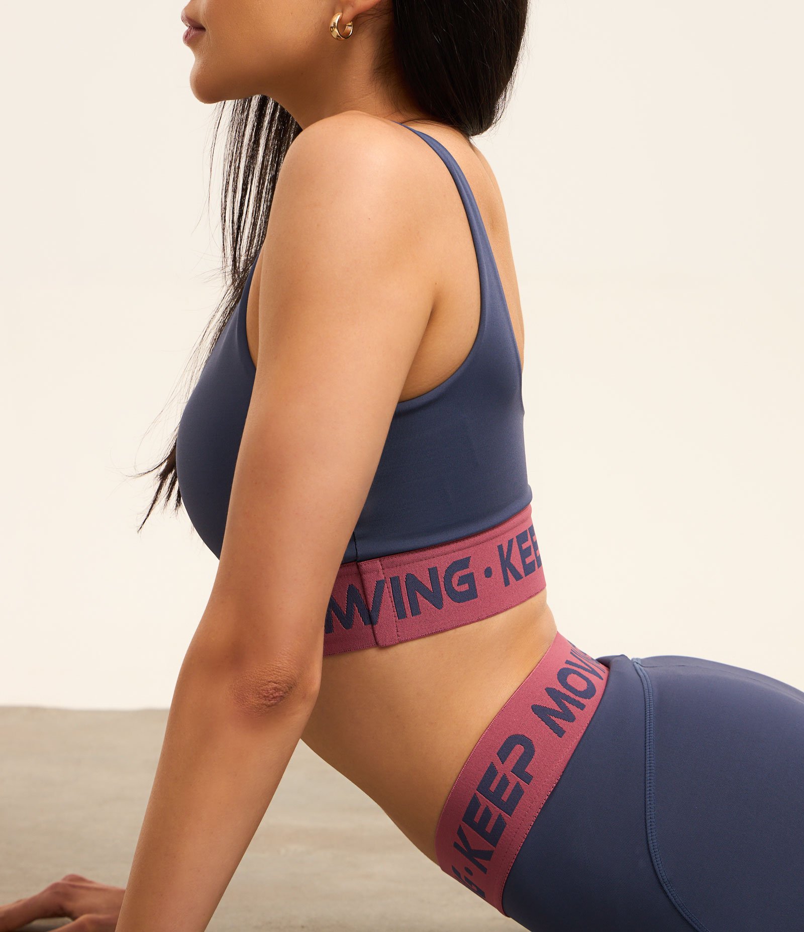 Calça Legging Esportiva em Microfibra com Cós Elástico Keep Mooving Azul 4