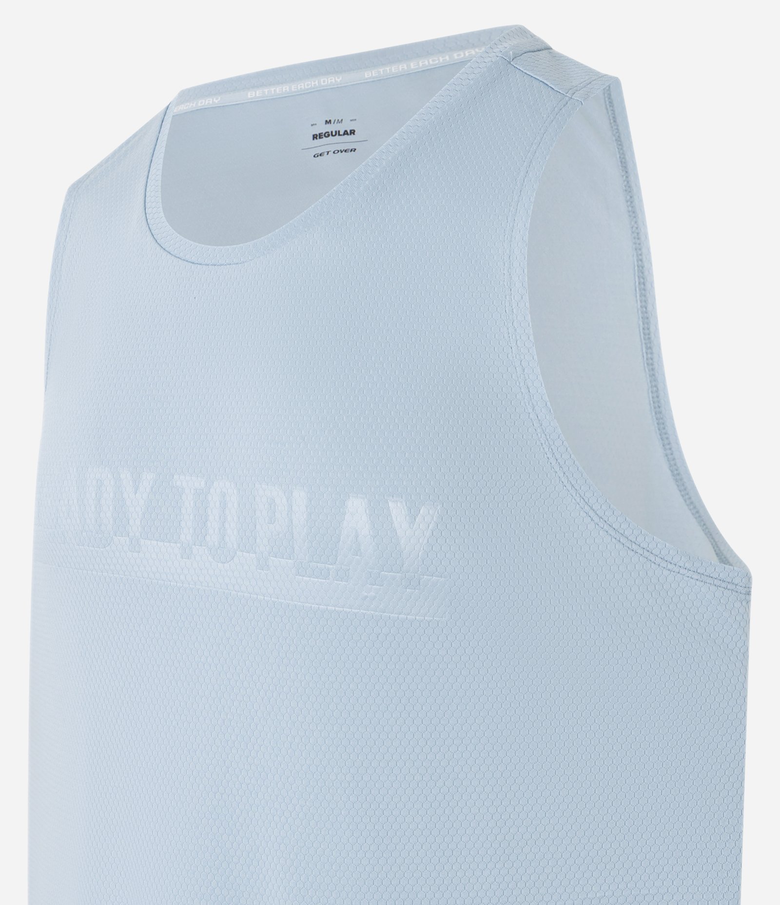 Regata Regular Esportiva com Tecnologia Dry e Estampa Lettering Azul 8