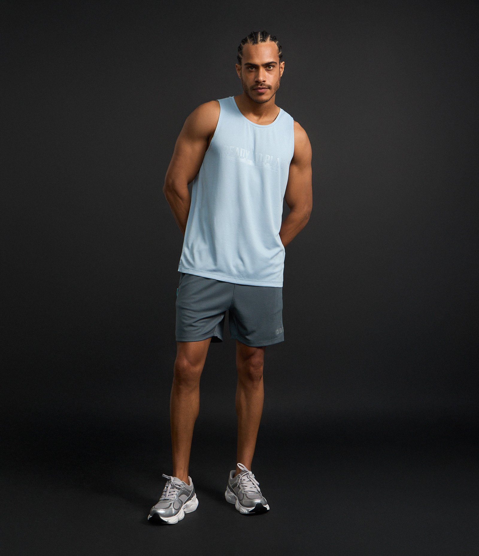 Regata Regular Esportiva com Tecnologia Dry e Estampa Lettering Azul 2