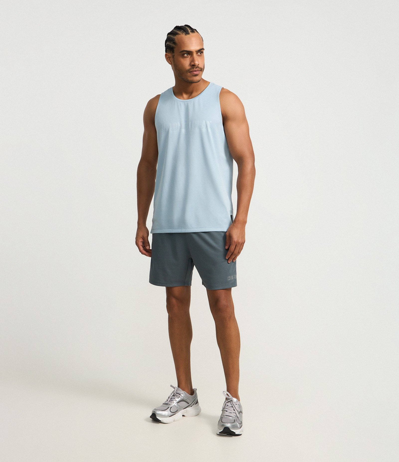 Regata Regular Esportiva com Tecnologia Dry e Estampa Lettering Azul 5