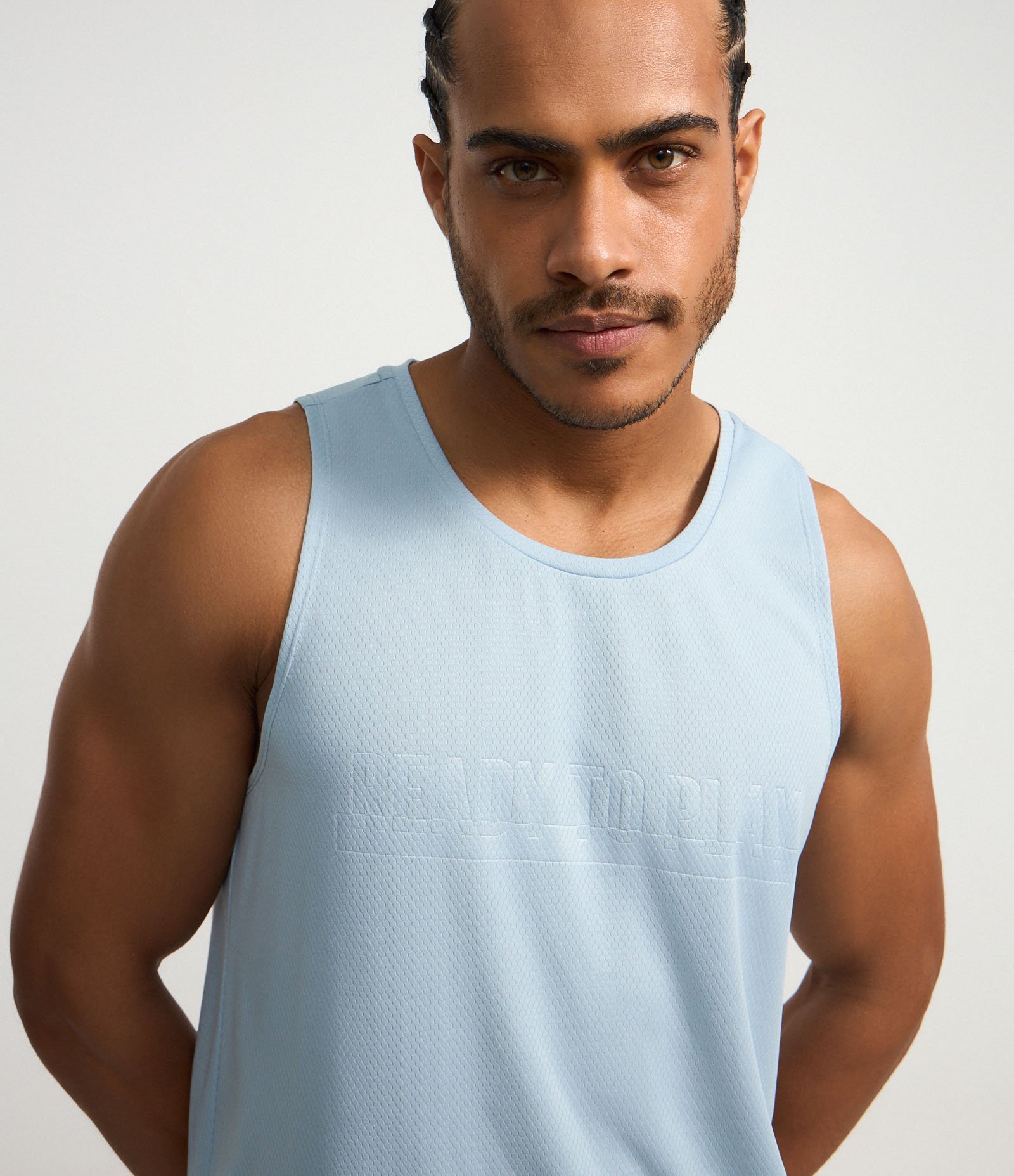 Regata Regular Esportiva com Tecnologia Dry e Estampa Lettering Azul 6