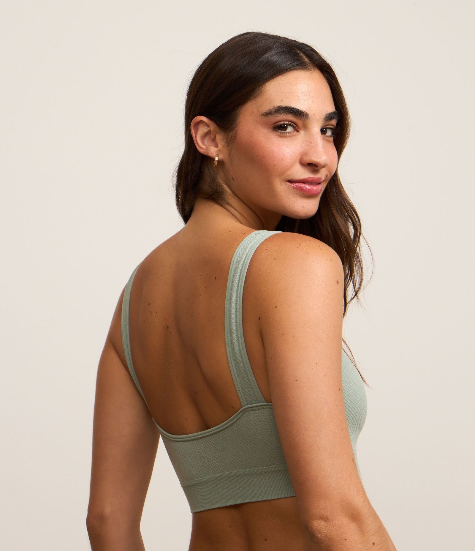 Sutiã Top em Poliamida Texturizada Seamless Verde 3