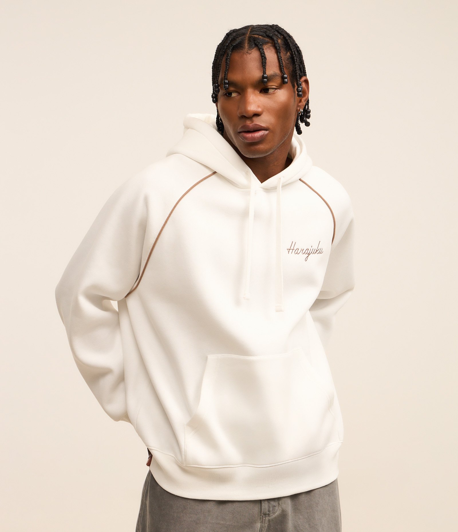 Casaco Boxy em Fleece com Felpa com Estampa Degradê de Peixes Orientais Branco 1