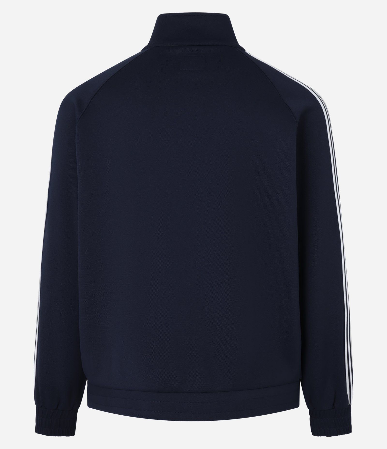 Casaco em Helanca com Bordado Localizado e Listras Contrastantes Azul 11