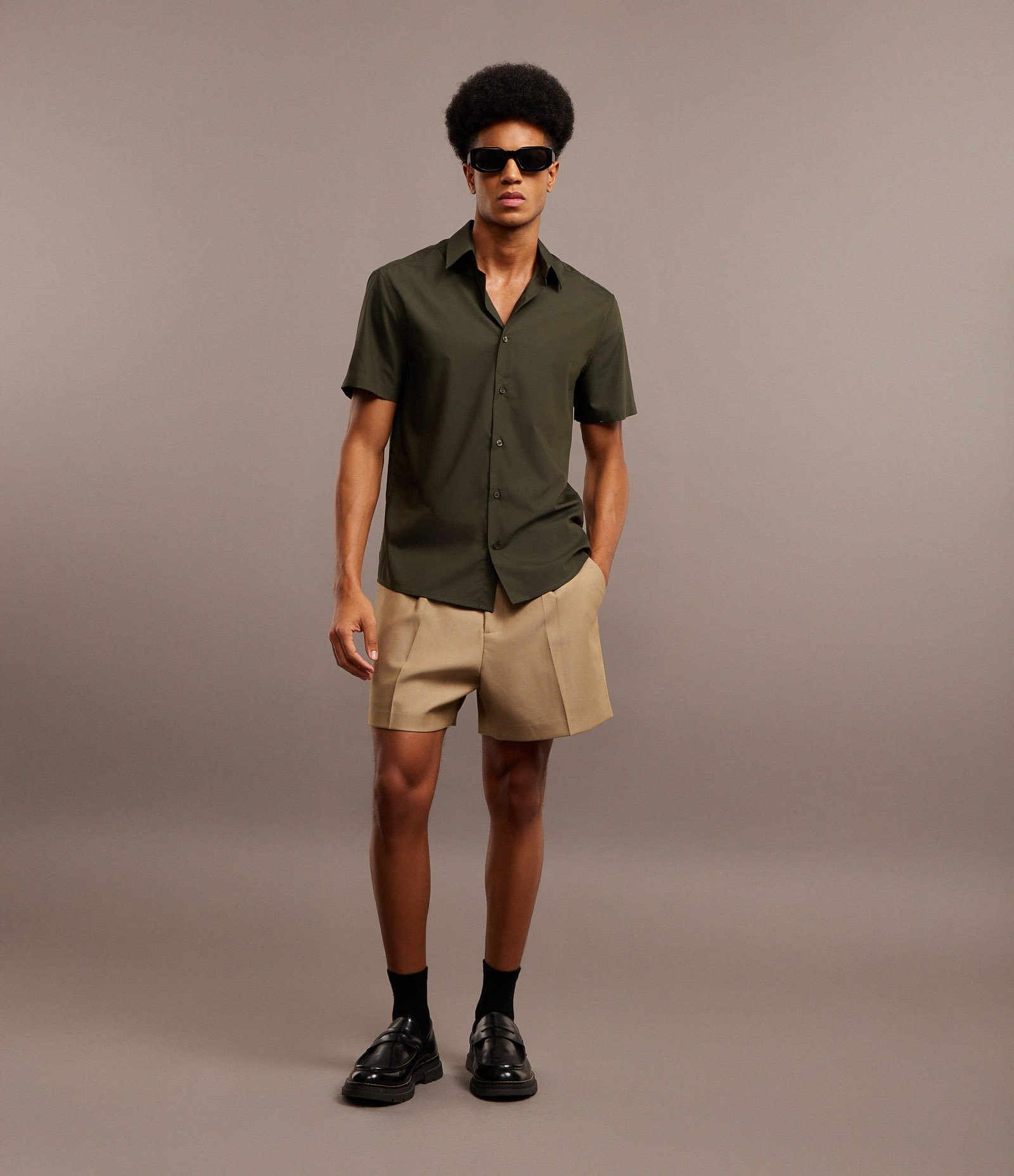 Camisa Slim em Fibra de Bambu Verde 2