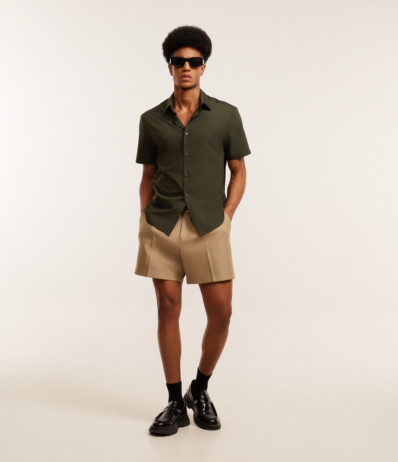 Camisa Slim em Fibra de Bambu Verde 4