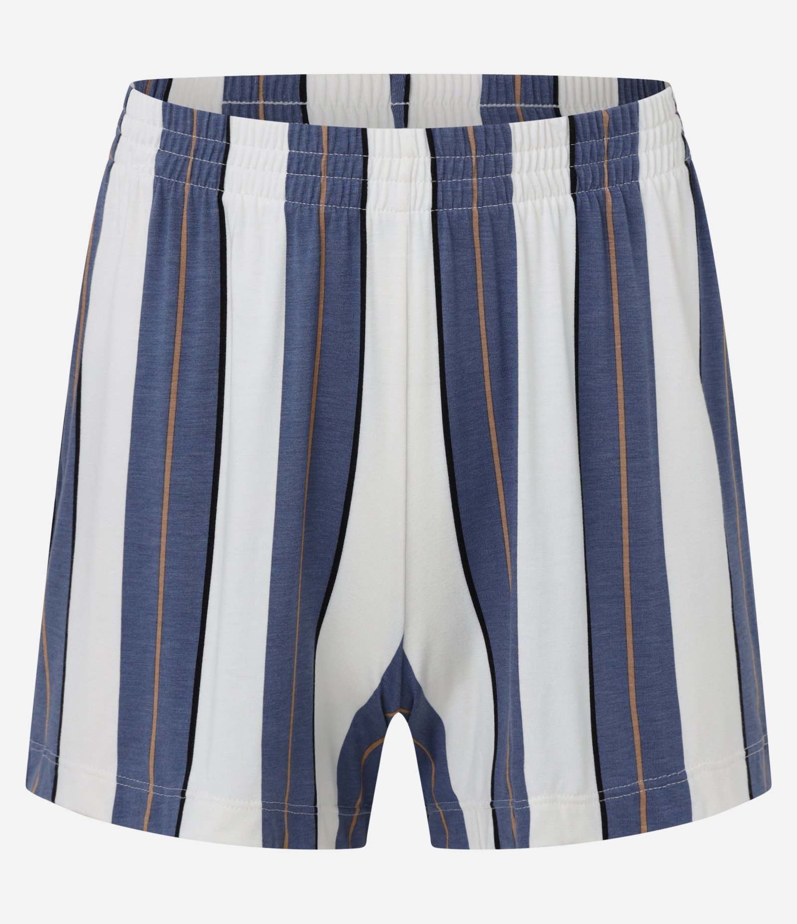 Pijama Short Doll em Viscose com Estampa Visualize e Short Listrado Branco/Azul 7