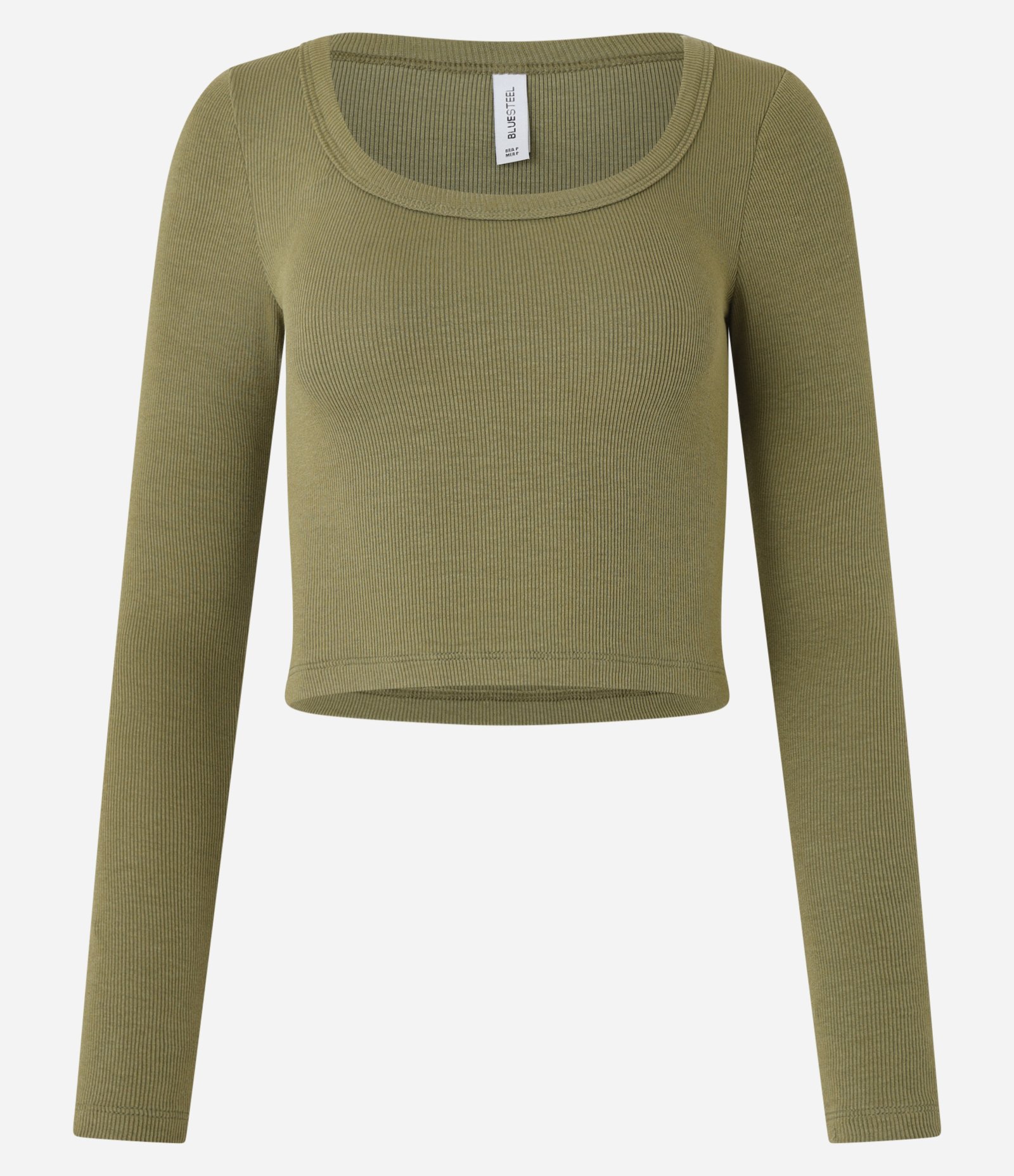 Blusa Canelada em Ribana com Decote Profundo Verde 4