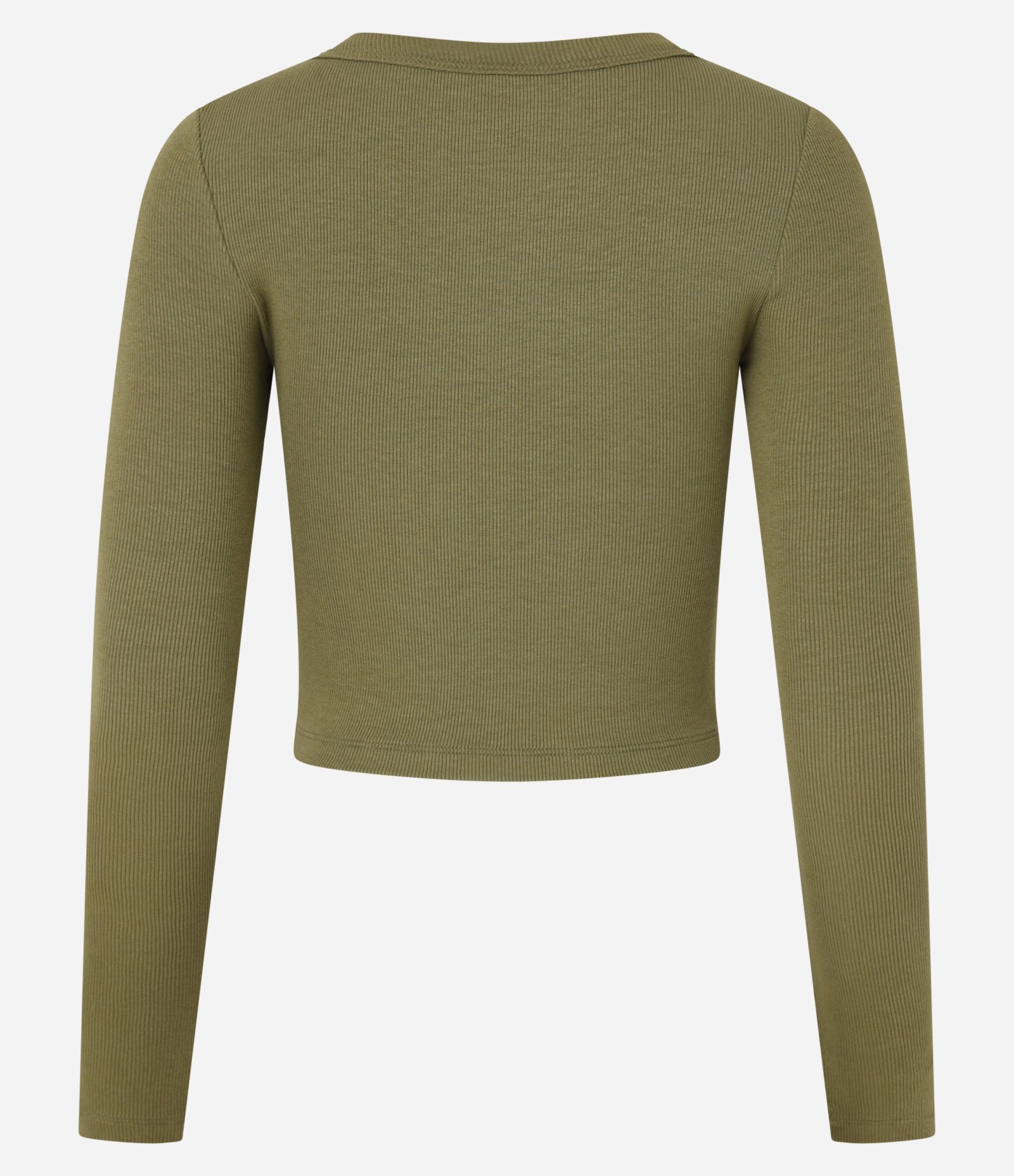 Blusa Canelada em Ribana com Decote Profundo Verde 6