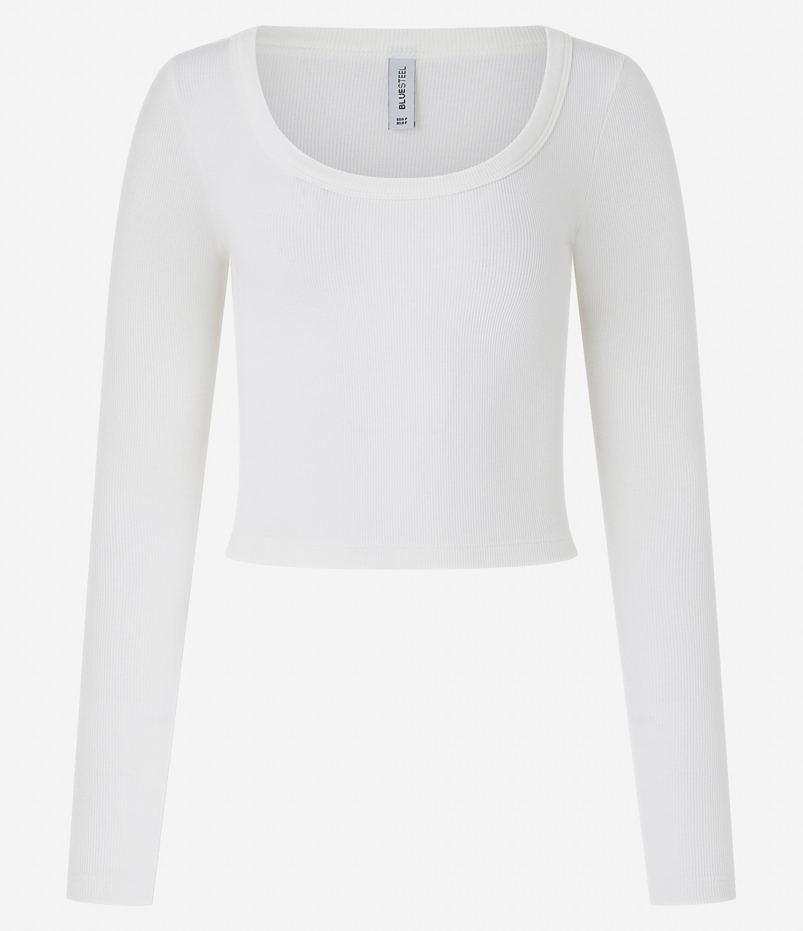 Blusa Canelada em Ribana com Decote Profundo Branco 3