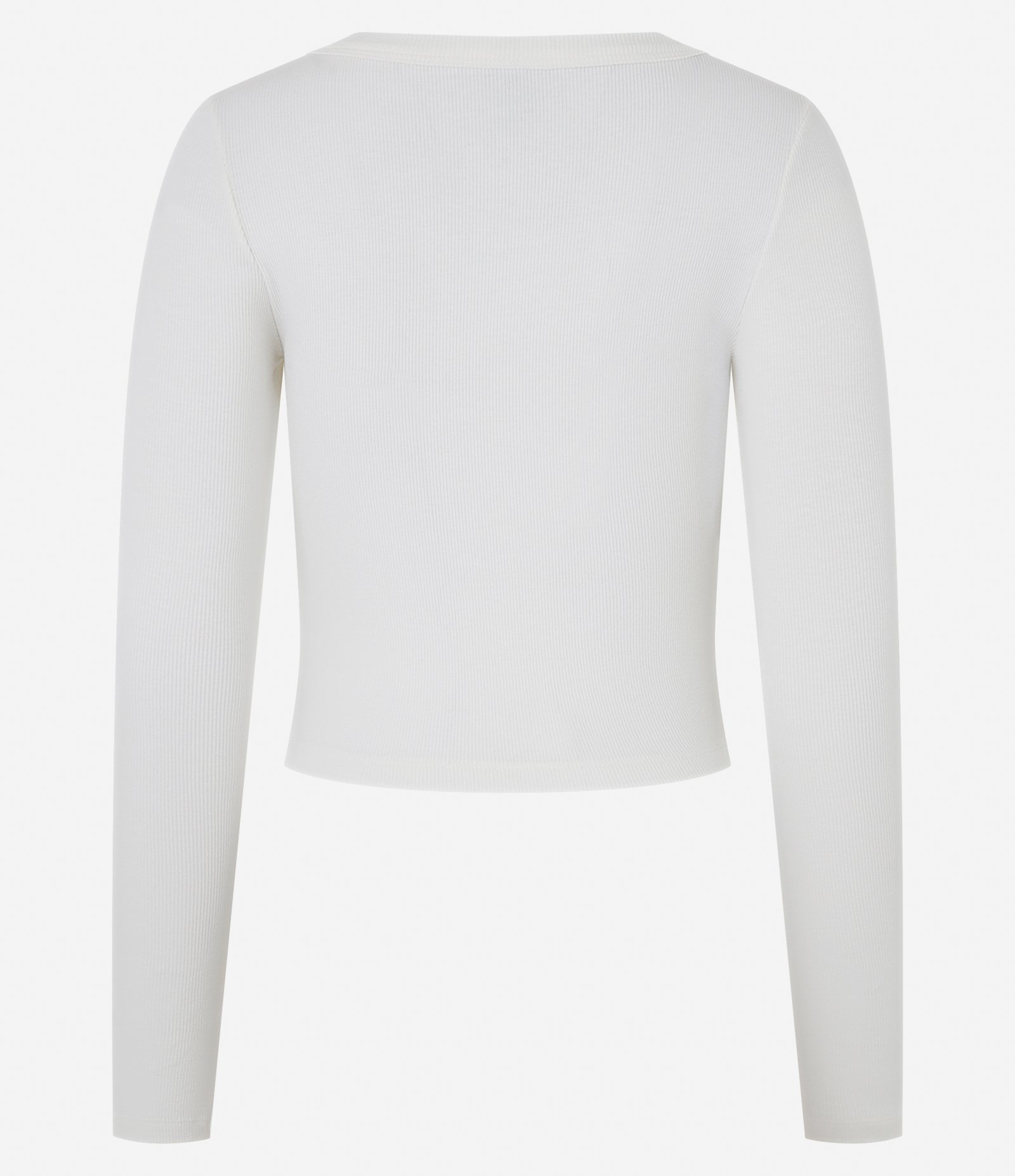Blusa Canelada em Ribana com Decote Profundo Branco 5