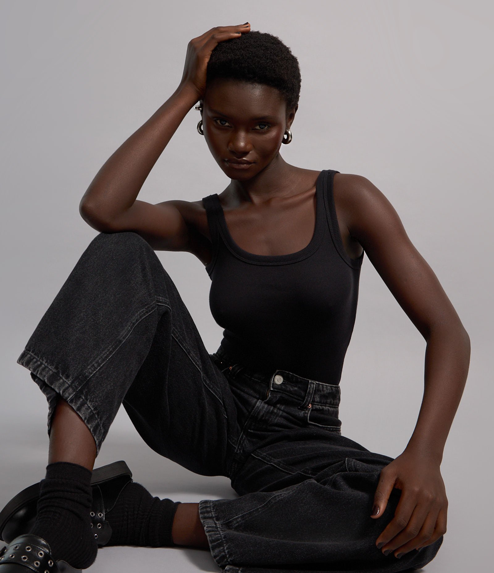 Body em Ribana Sem Manga com Viés Transpassado Preto 3