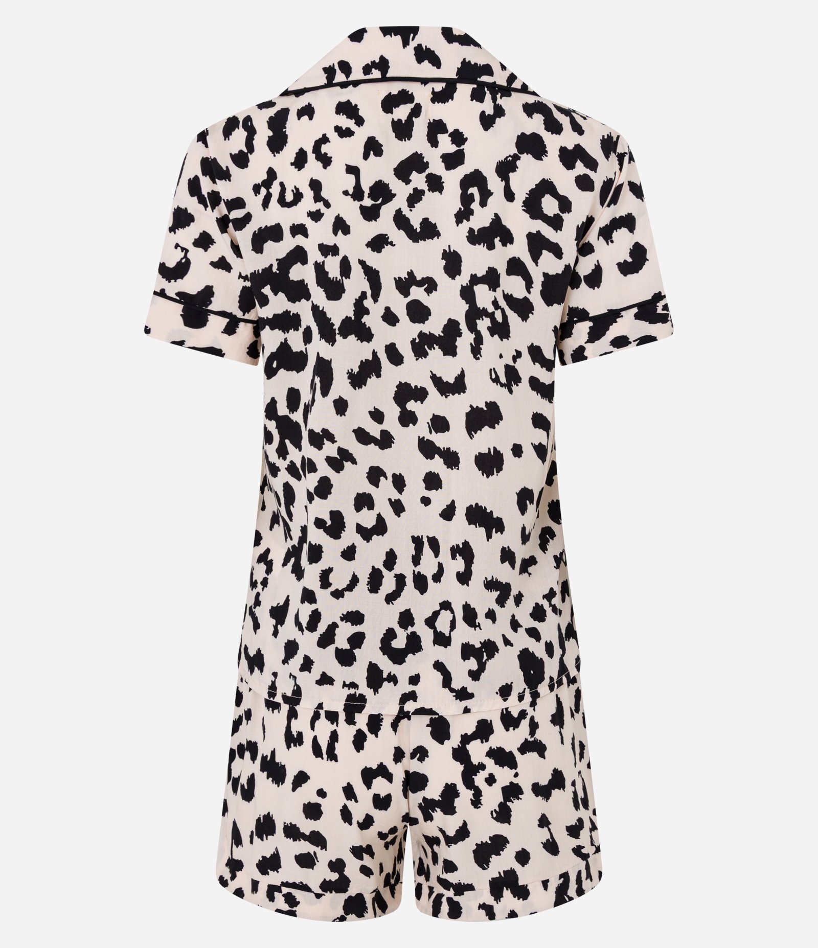 Pijama Americano Curto com Estampa Animal Print Onça Off White 6