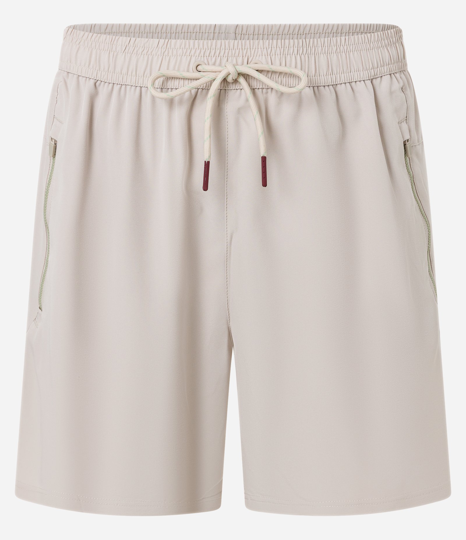 Bermuda Esportiva com Blocos de Cor e Bolsos com Zíper Bege 7